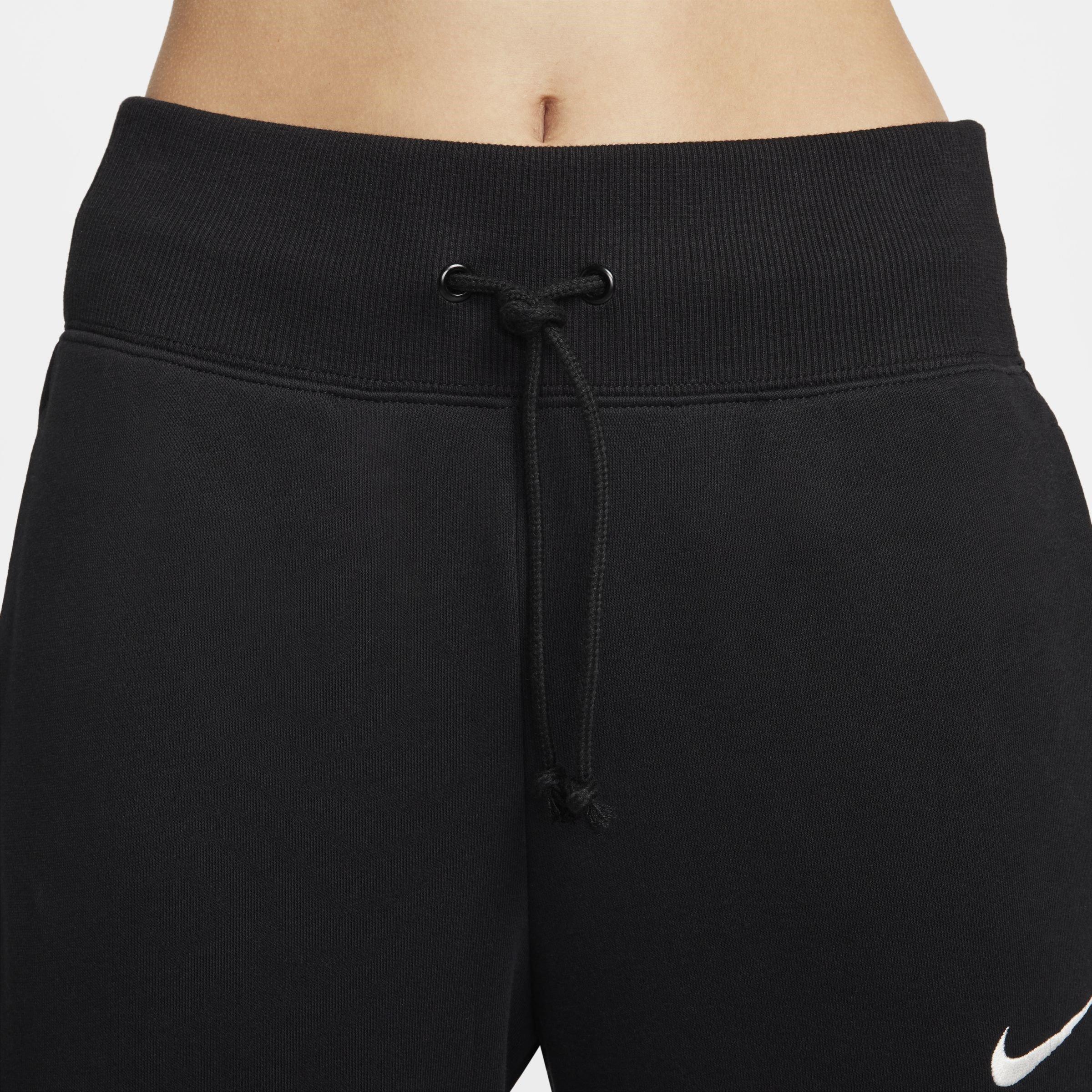 Black/Sail - Nike - Sportswear Phoenix Fleece Womens High-Waisted Wide-Leg French Terry Sweatpants - 3