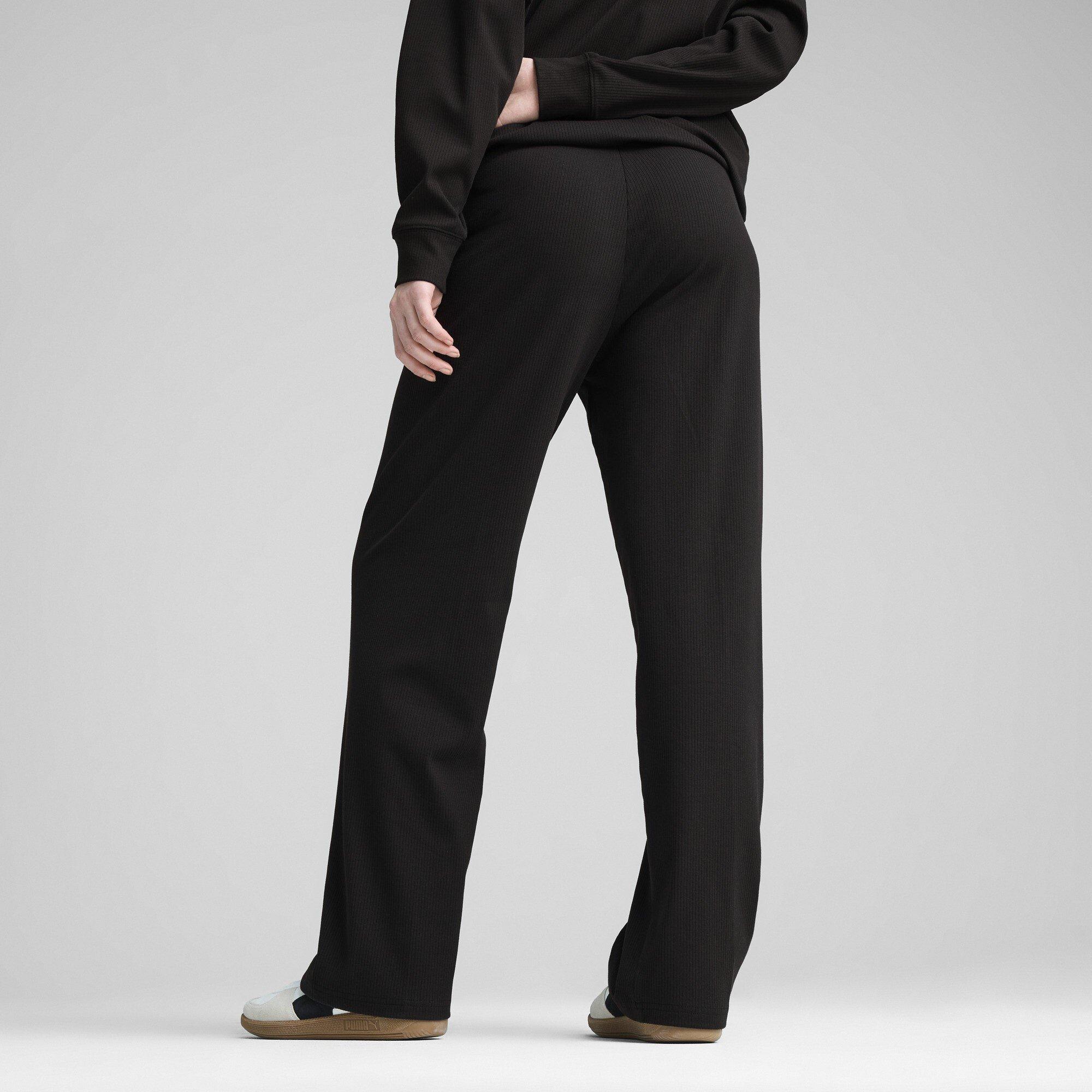 Puma Black - Puma - ESS Elevated Womens High-Waist Straight Leg Rib Pants - 3