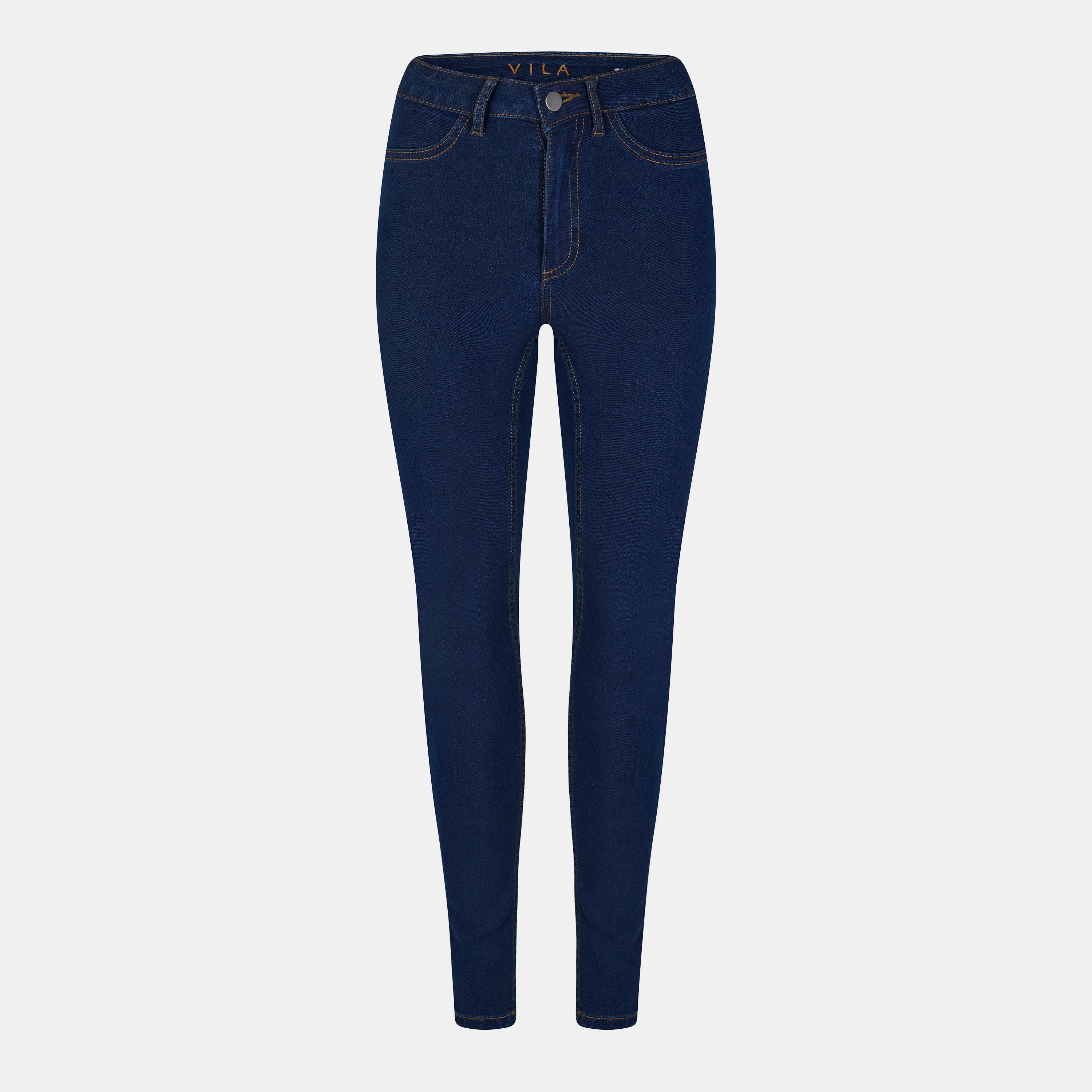 Dark Blue Denim - Vila - Regular Jeggings - 1