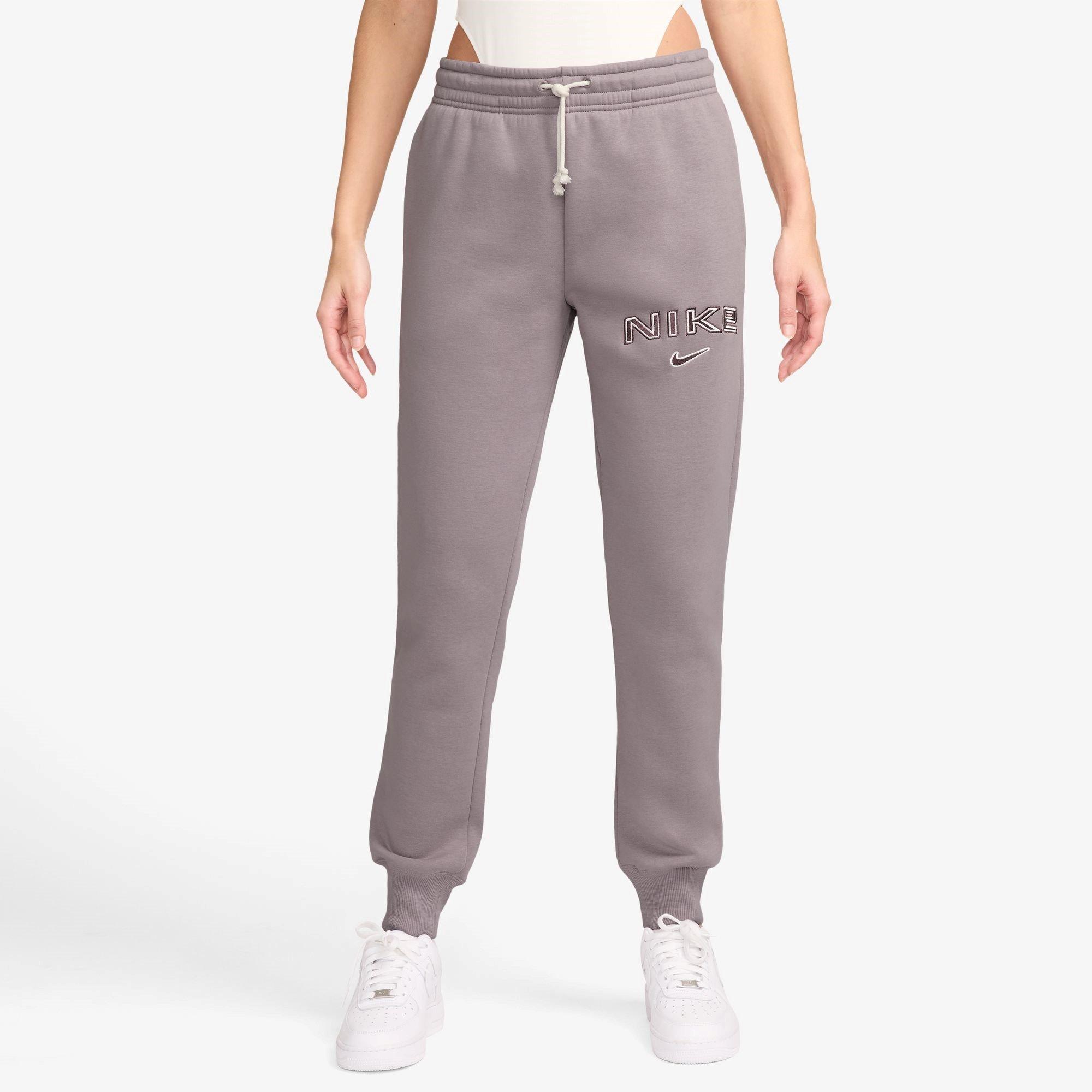 Pink - Nike - Sportswear Phoenix Fleece Women's Mid-Rise Logo Sweatpants - 1