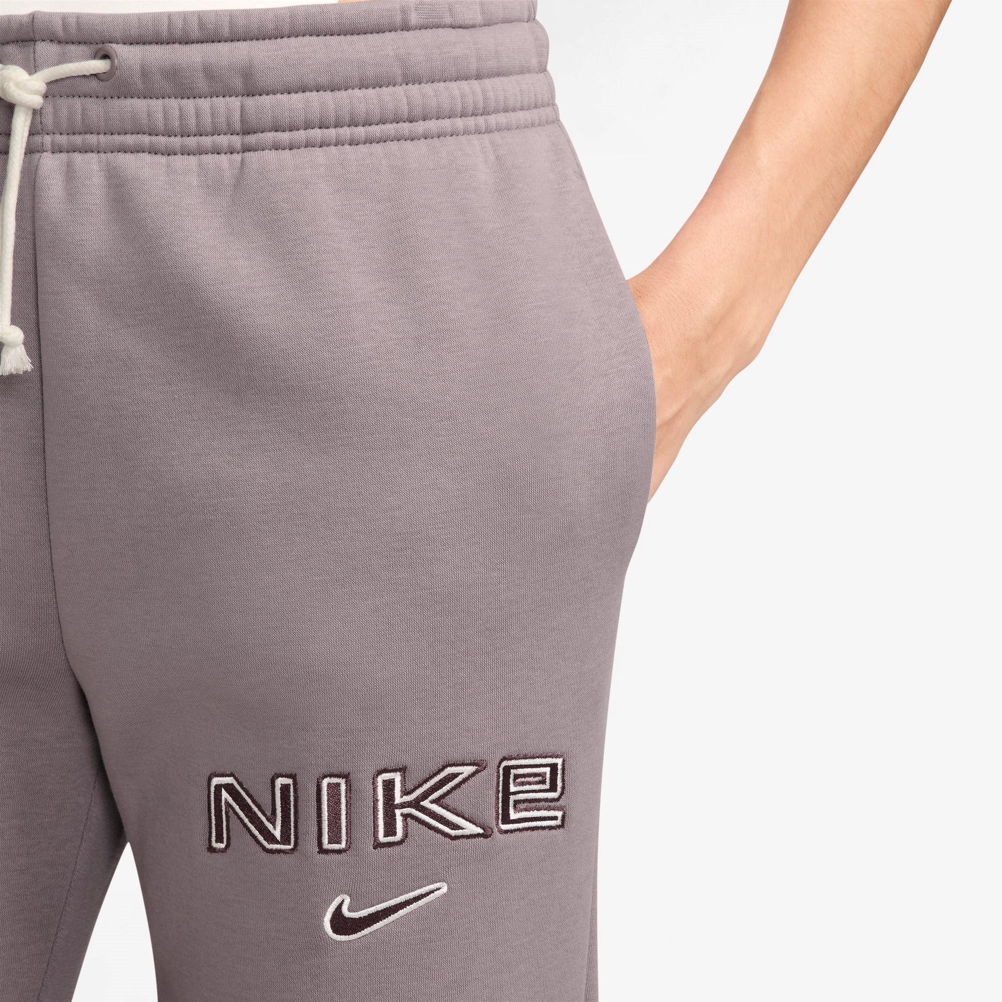 Roze - Nike - Sportswear Phoenix Fleece Women's Mid-Rise Logo Sweatpants - 3