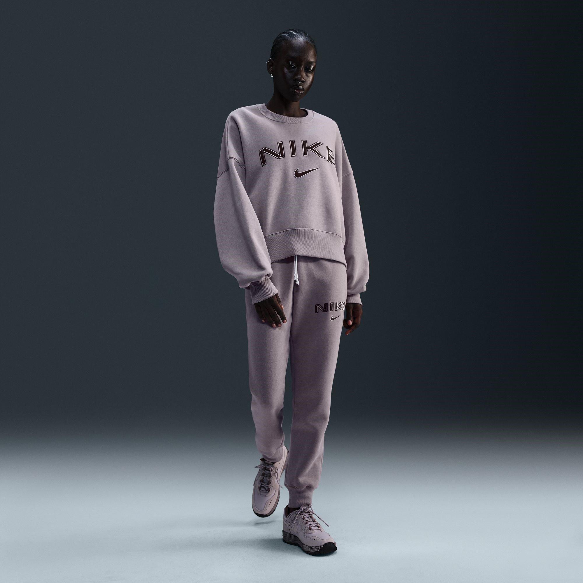 Roze - Nike - Sportswear Phoenix Fleece Women's Mid-Rise Logo Sweatpants - 4