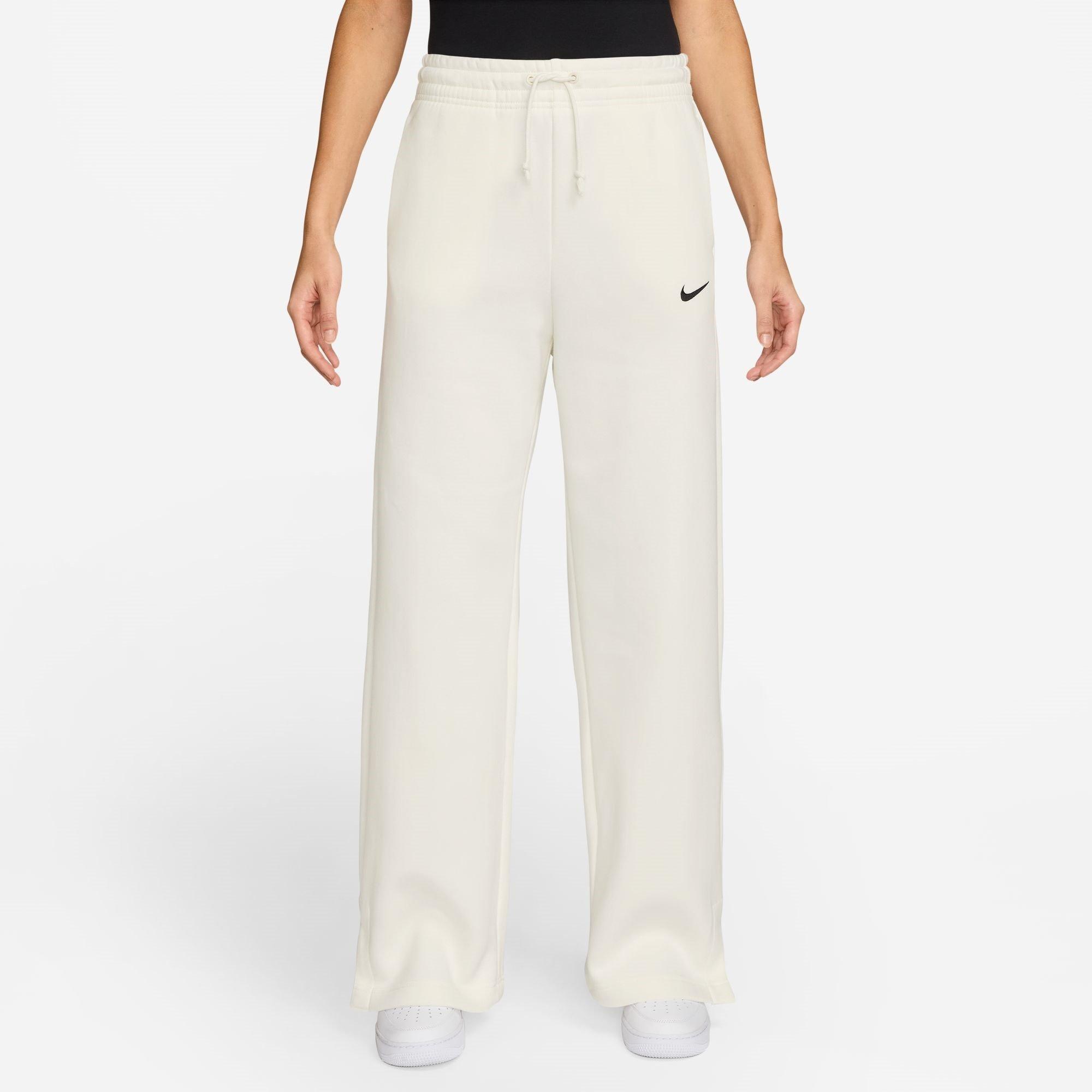 Nike Women's Sportswear Phoenix Fleece High-Waisted Wide-Leg Sweatpants - Sail/Black - 12 (M)