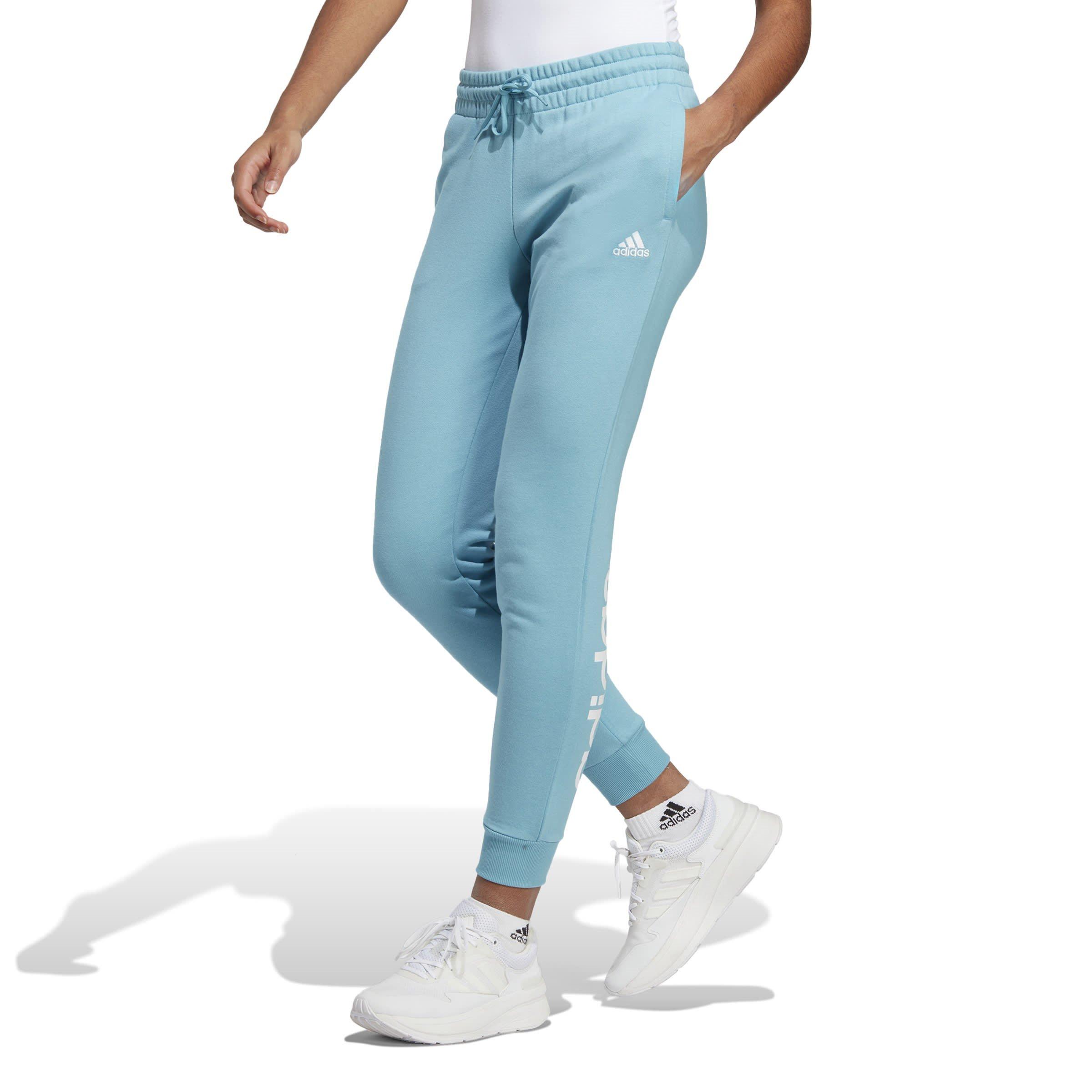 Cyan - adidas - Essentials Linear French Terry Cuffed Joggers Womens - 2