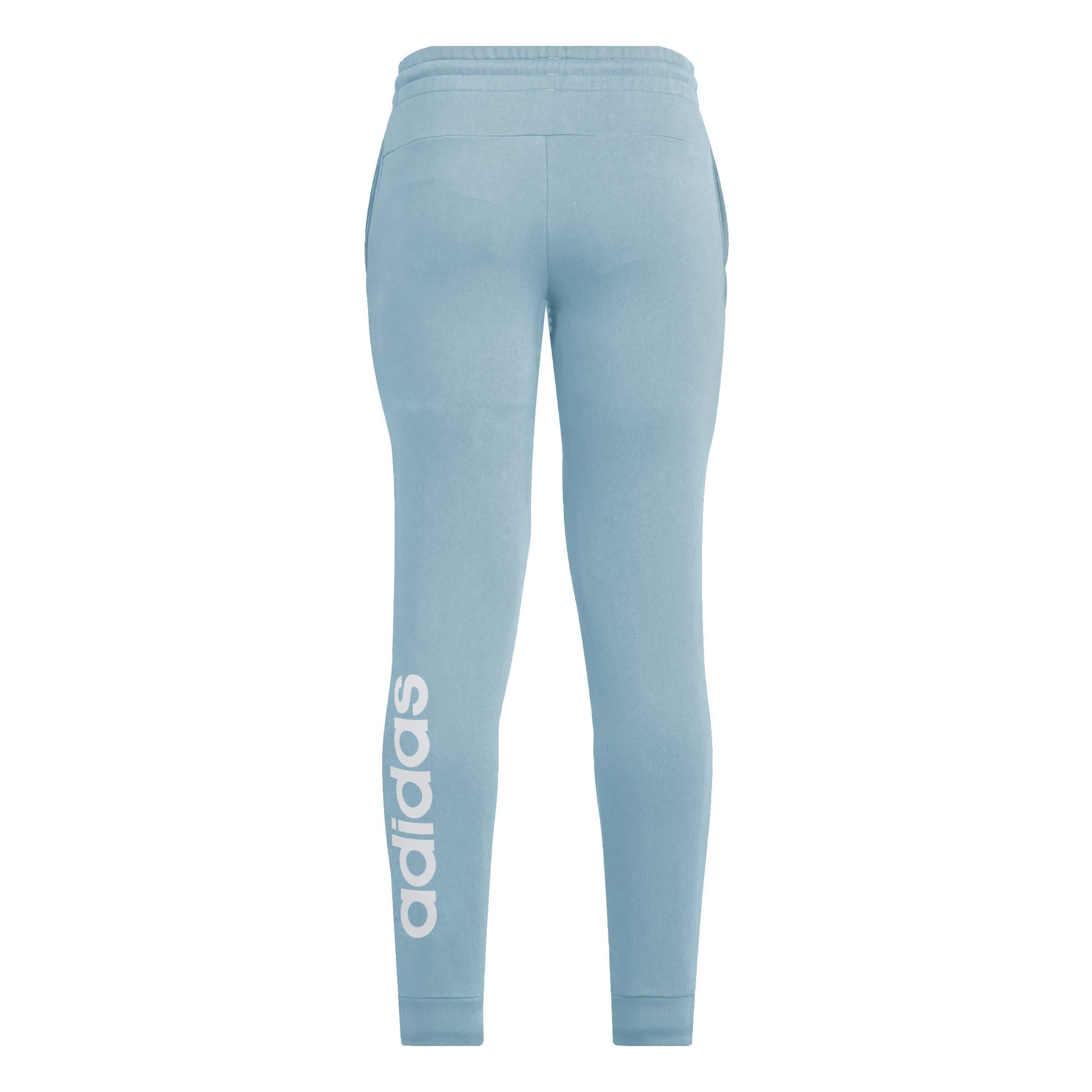 Cyan - adidas - Essentials Linear French Terry Cuffed Joggers Womens - 7