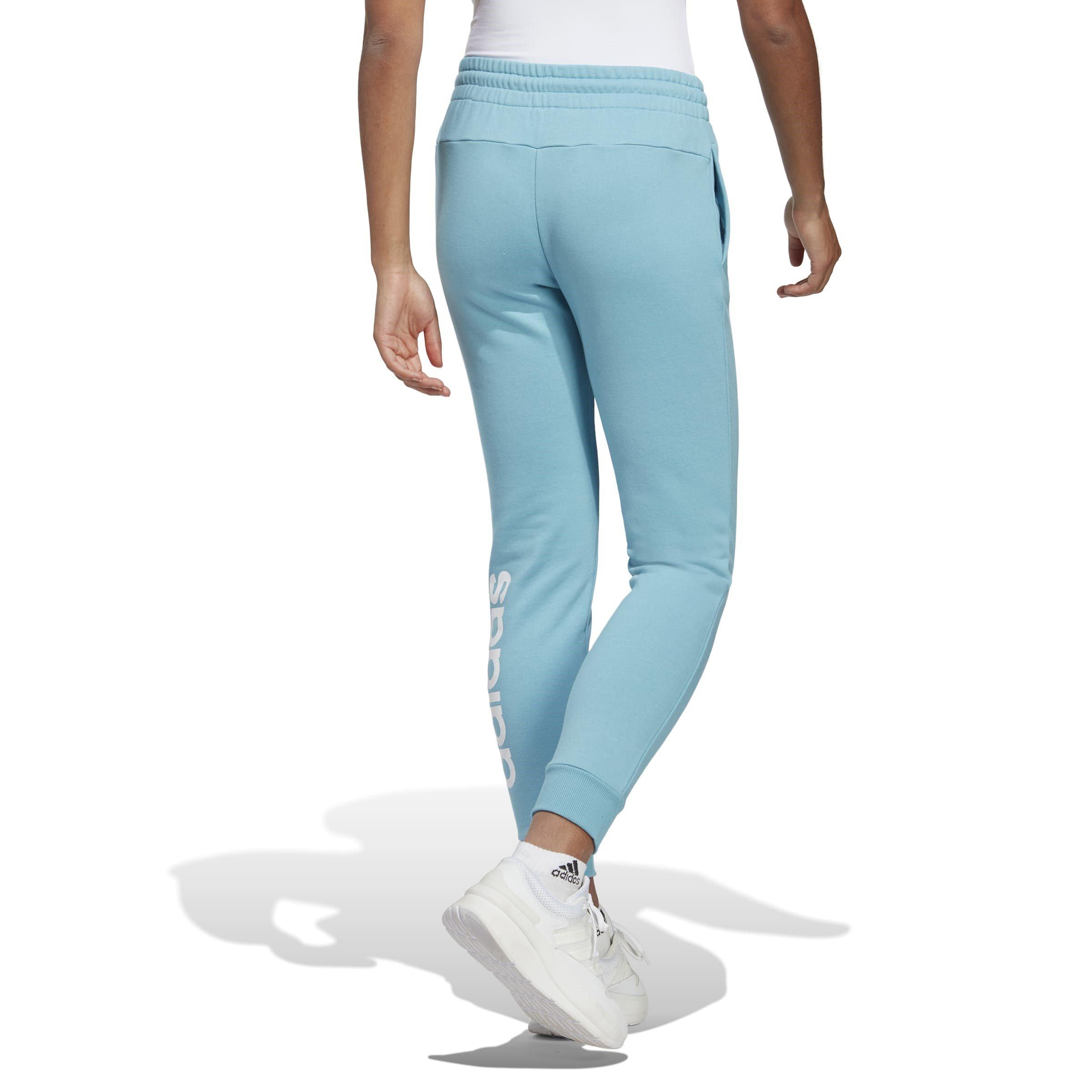 Cyan - adidas - Essentials Linear French Terry Cuffed Joggers Womens - 3