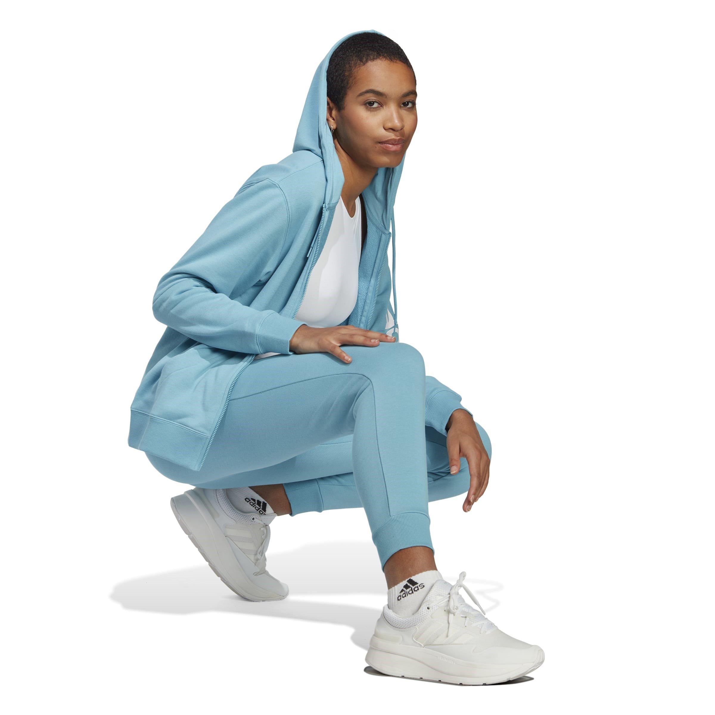 Cyan - adidas - Essentials Linear French Terry Cuffed Joggers Womens - 4