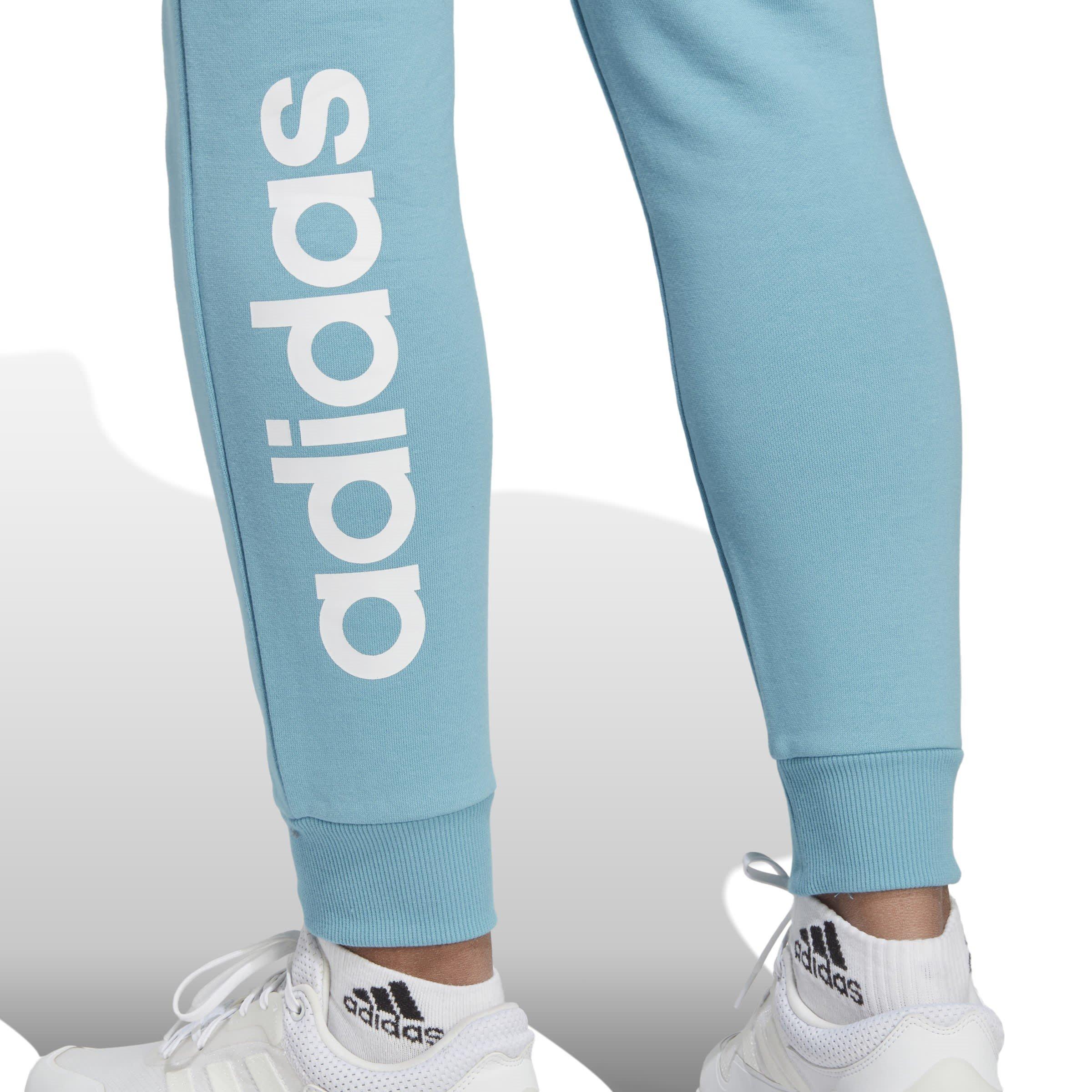 Cyan - adidas - Essentials Linear French Terry Cuffed Joggers Womens - 5