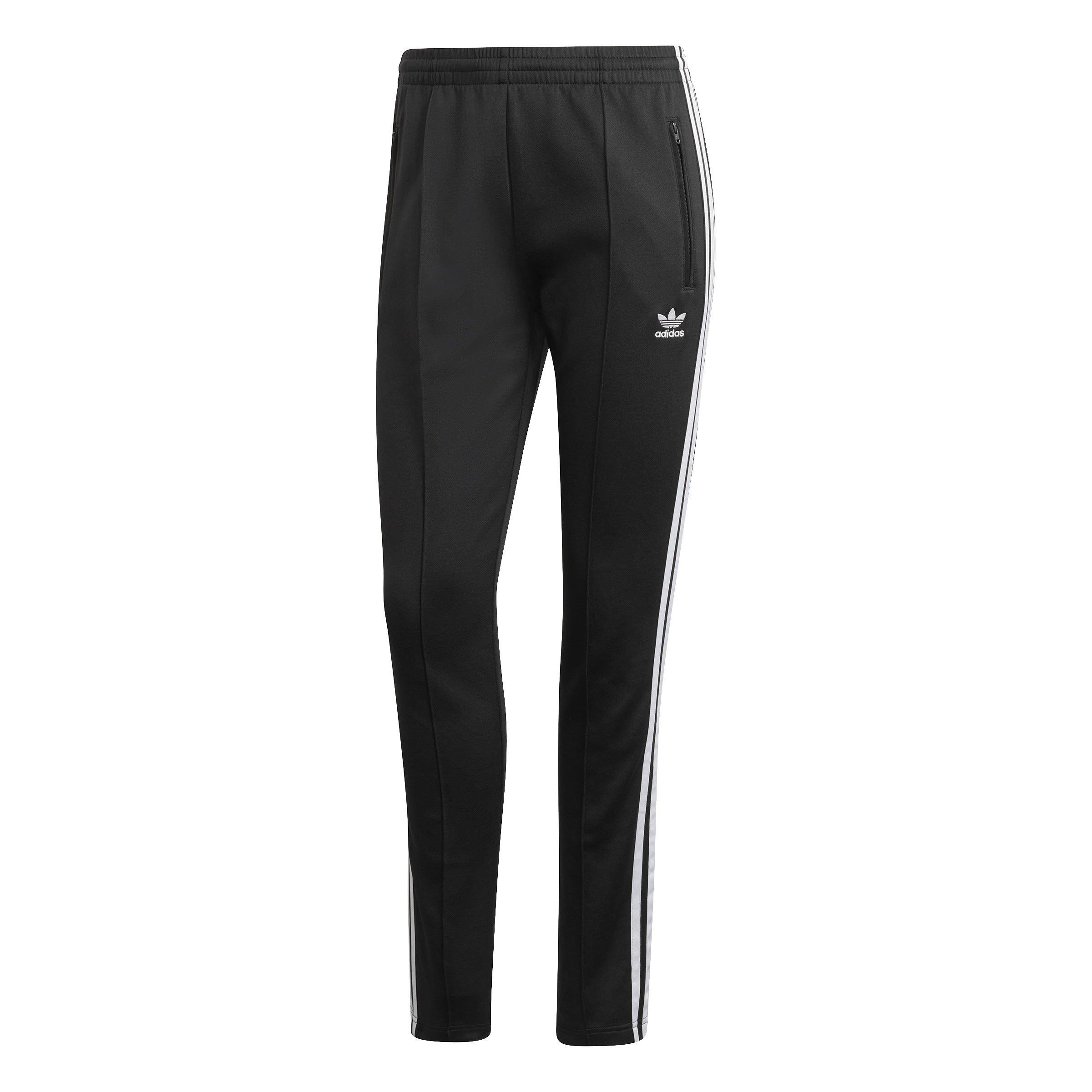 Black/White - adidas Originals - Women's Closed Hem Tapered Fit Tracksuit Joggers - 1
