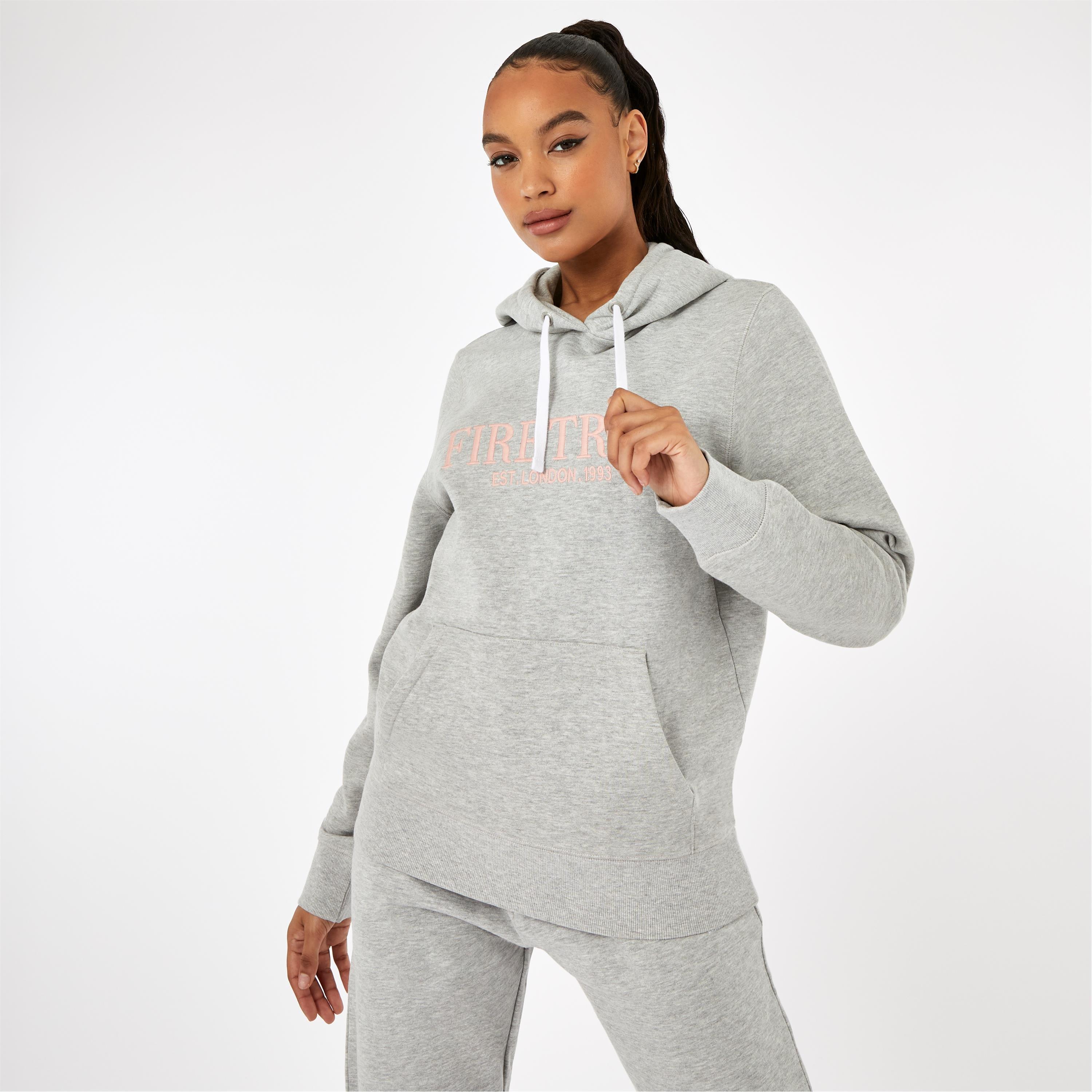 Firetrap Women's Large Logo Hoodie - Grey Marl - 16 (44)