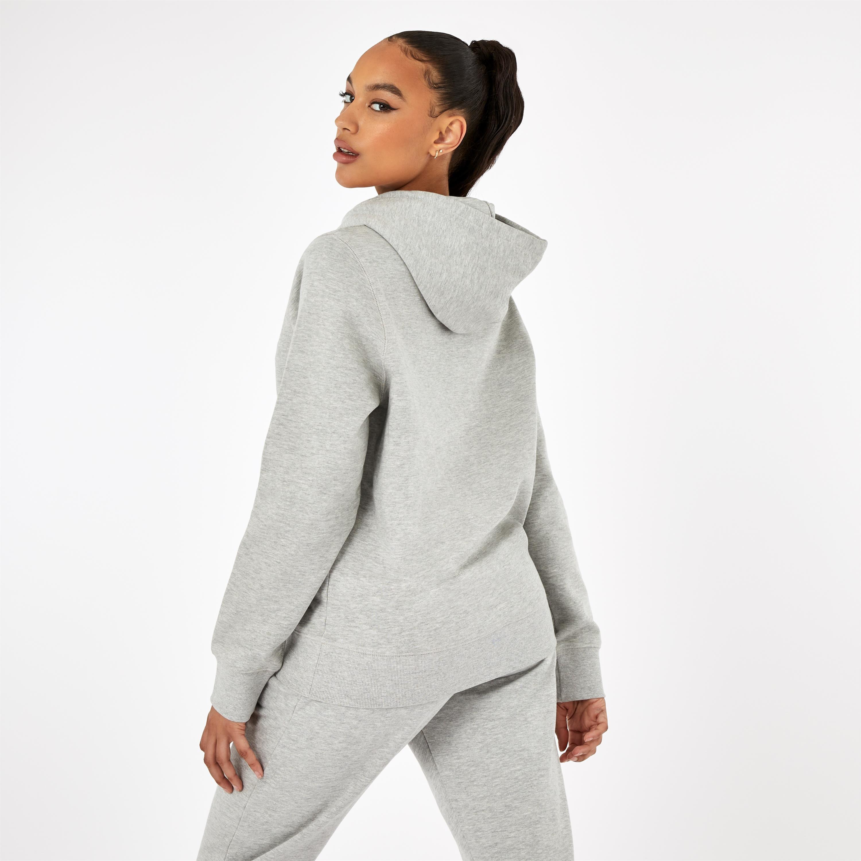 Grey Marl - Firetrap - Large Logo Hoodie - 2