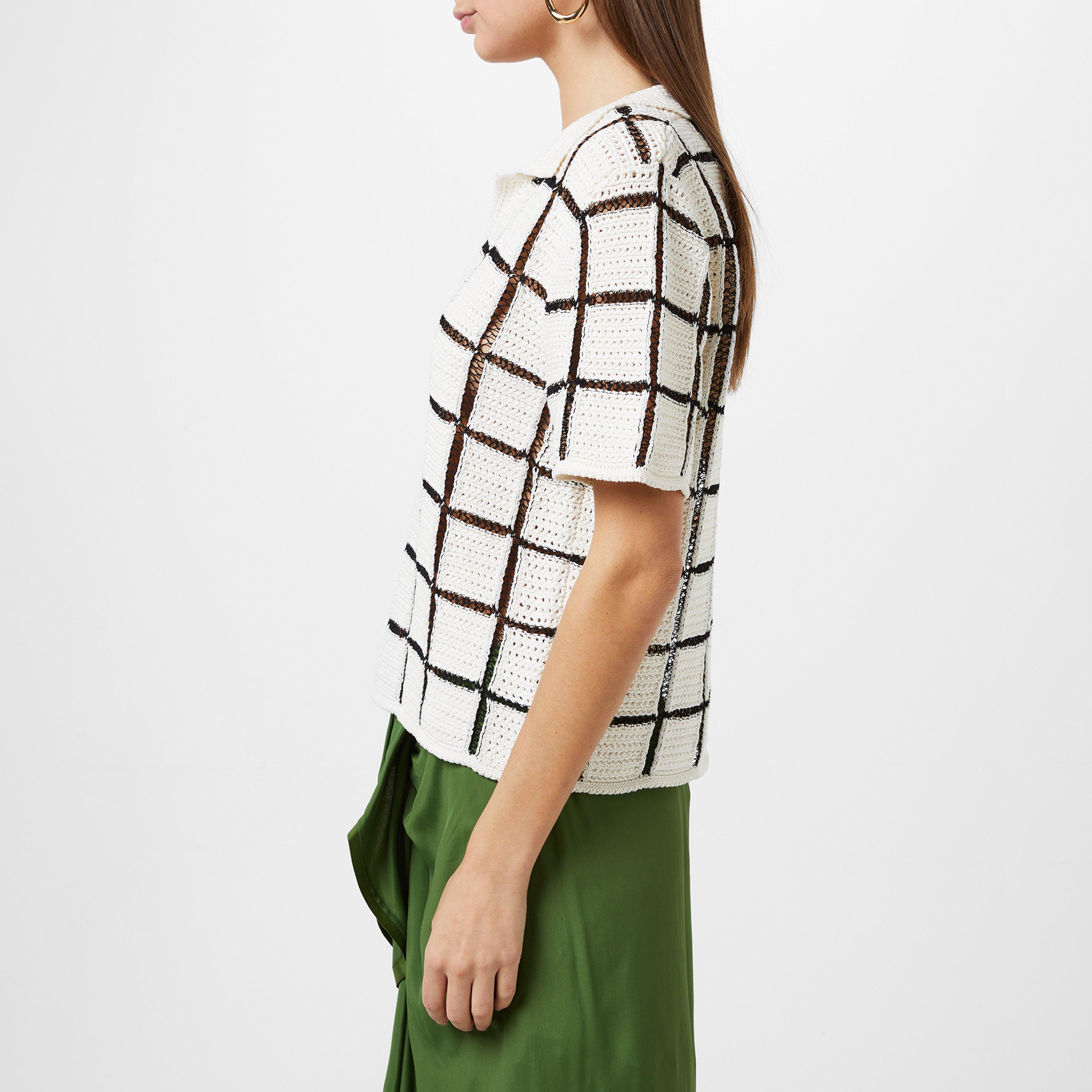 ECRU - Dries Van Noten - Block Stitch Polo Top - 2