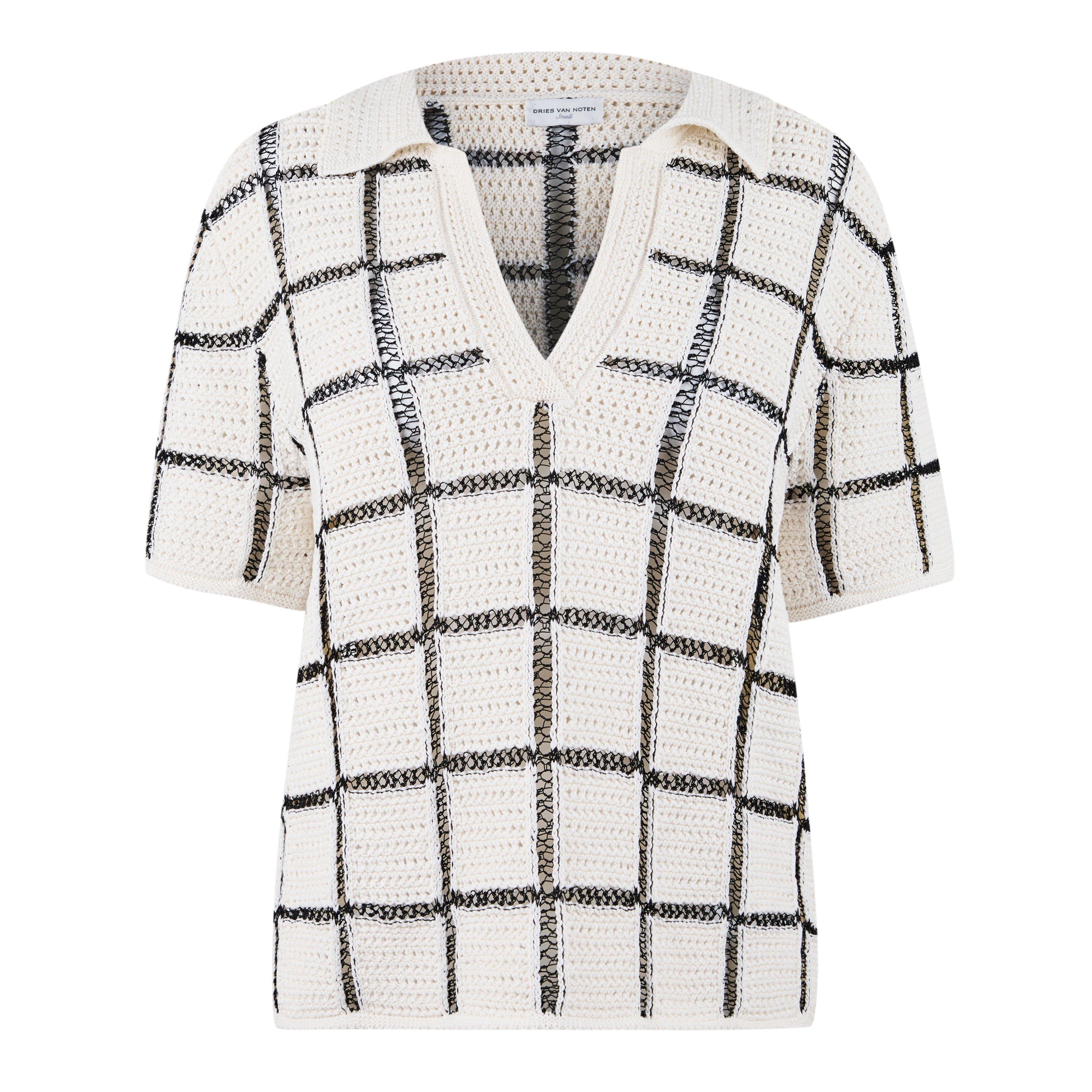 ECRU - Dries Van Noten - Block Stitch Polo Top - 5