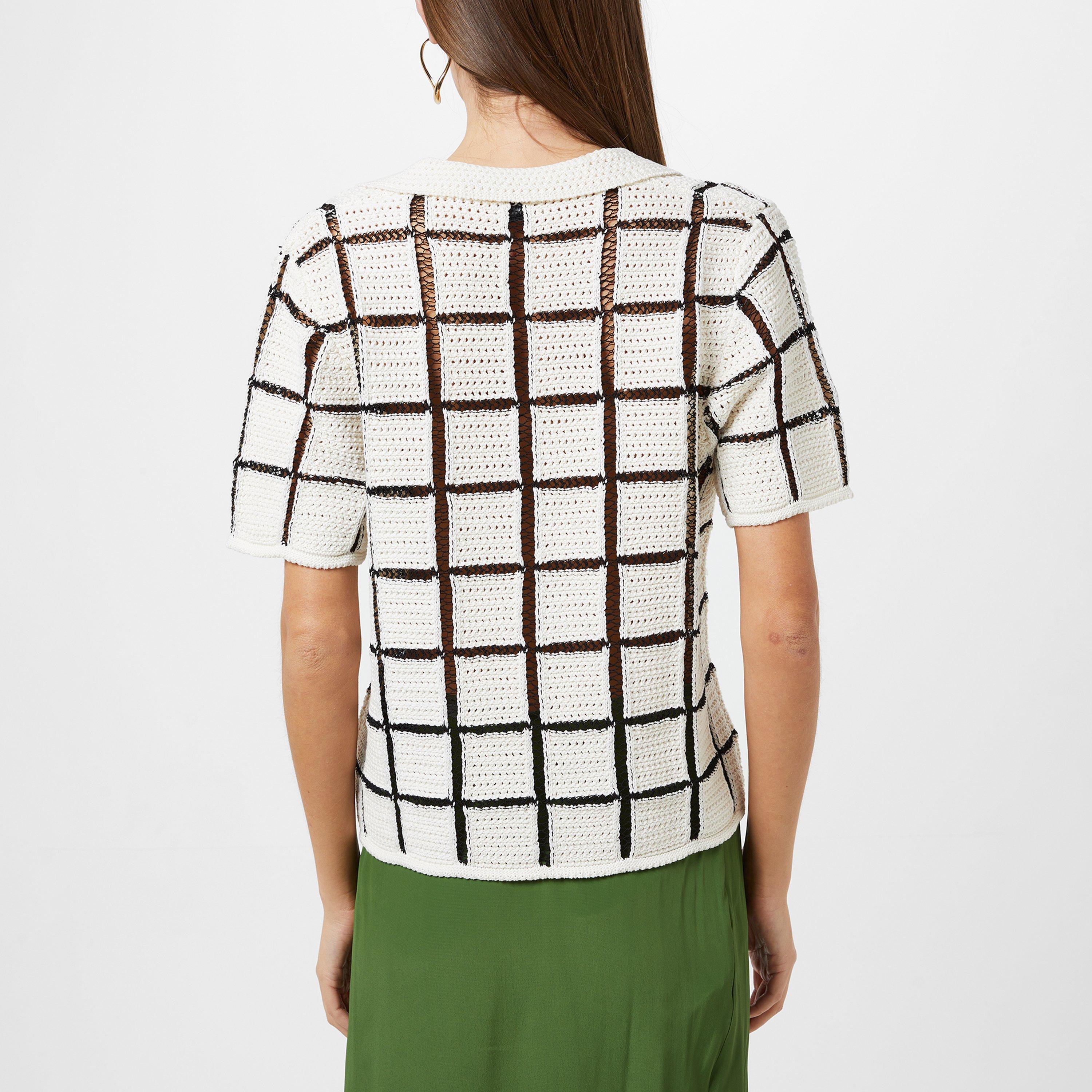 ECRU - Dries Van Noten - Block Stitch Polo Top - 3