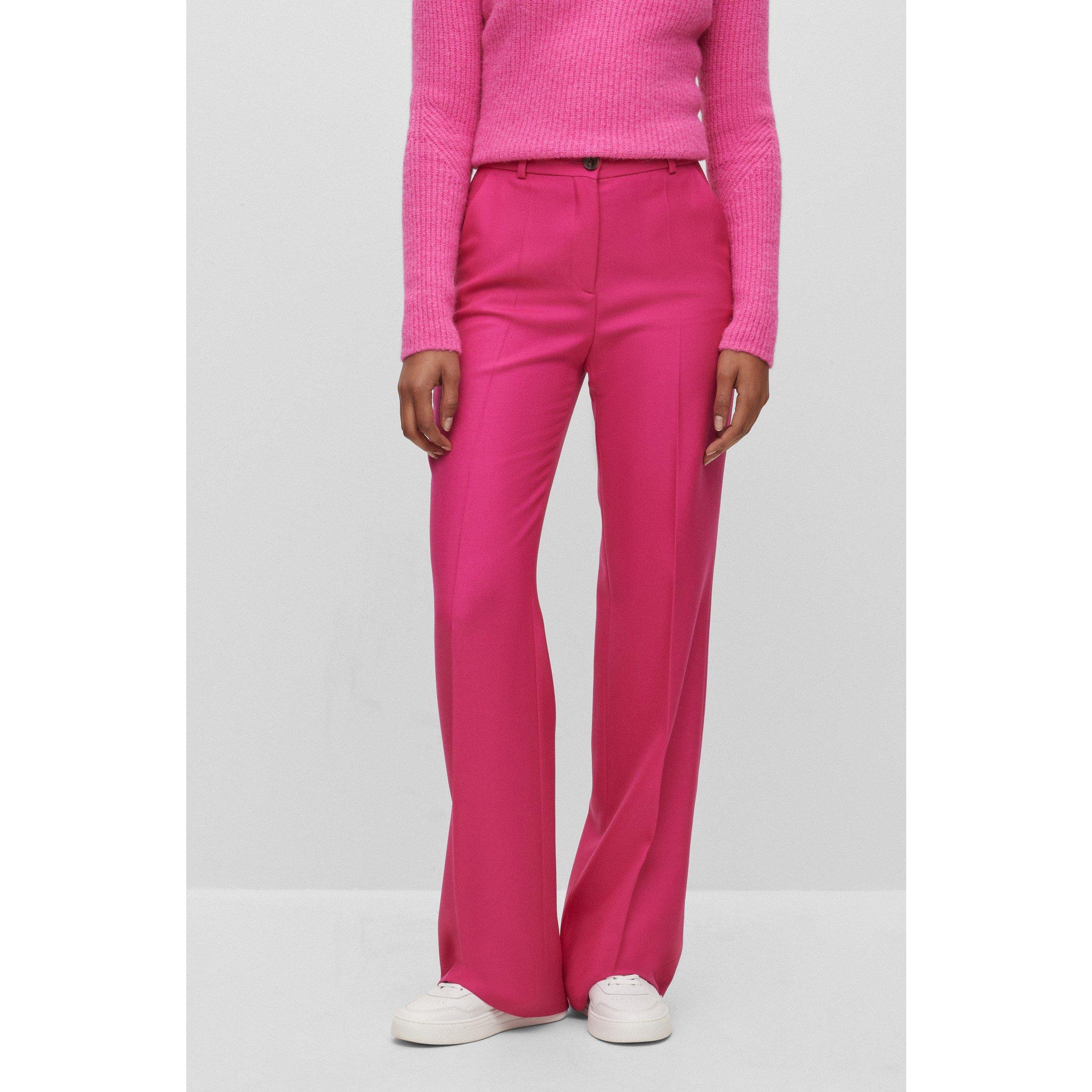 Bright Pink - Boss - Women's Tireka Luxurious Wool Trousers - 4