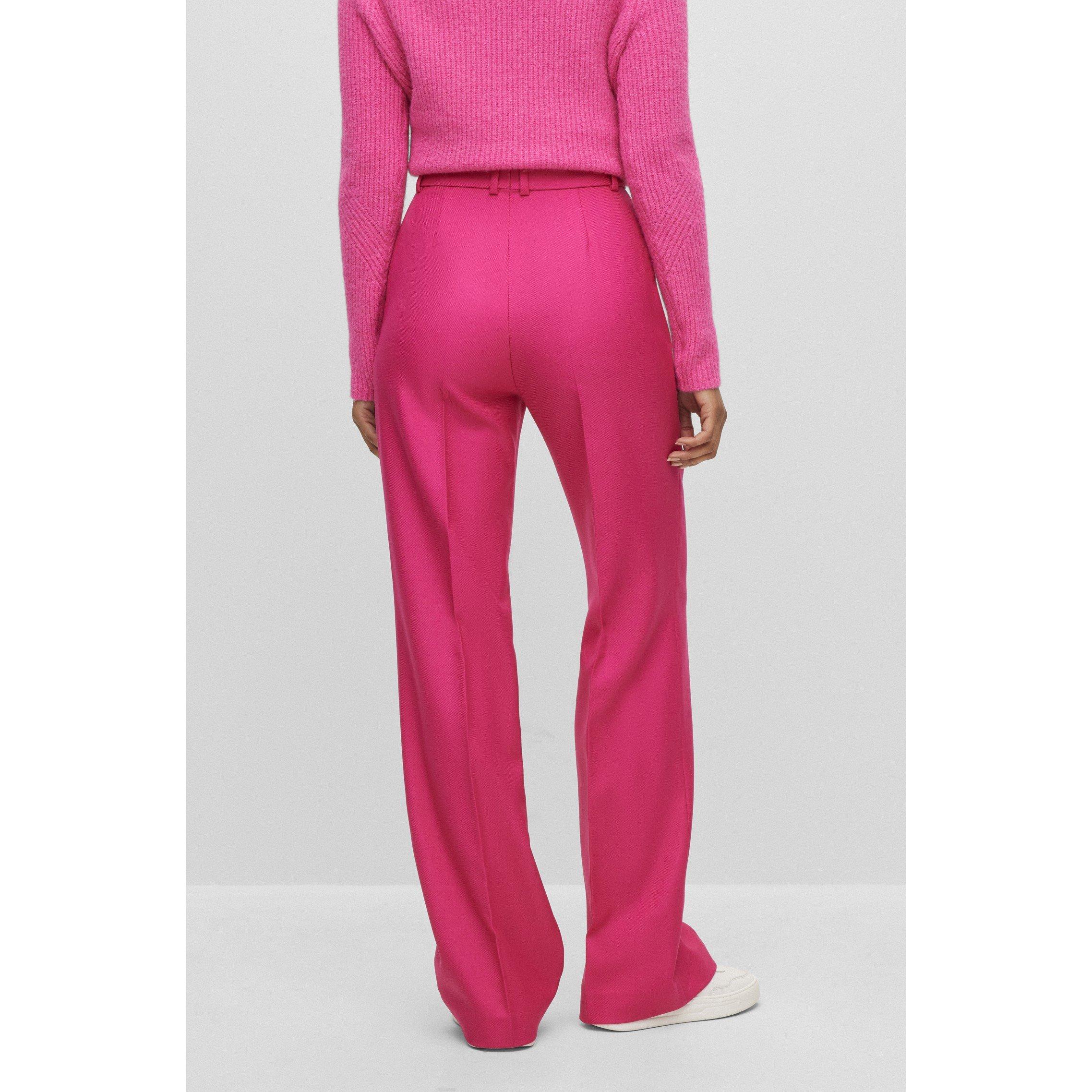 Bright Pink - Boss - Women's Tireka Luxurious Wool Trousers - 5