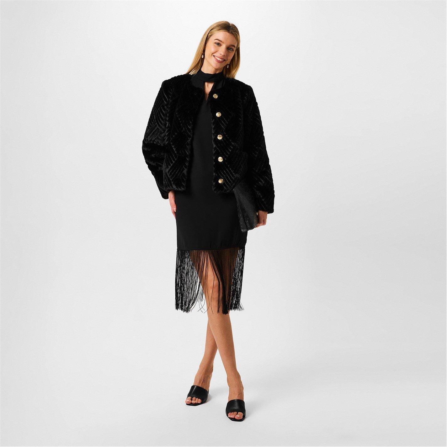 Negro - Biba - Biba Clipped Faux Fur Jacket - 2