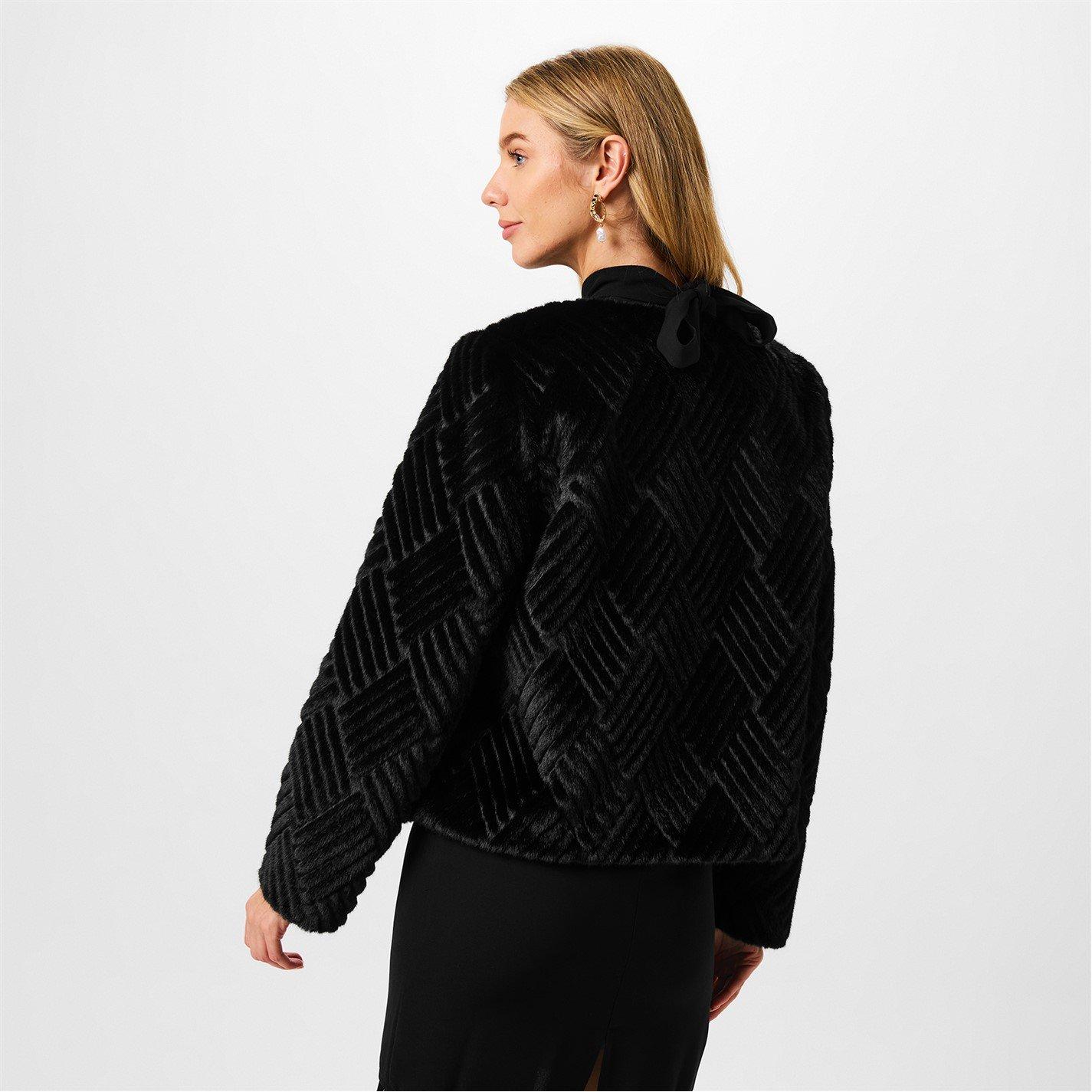 Negro - Biba - Biba Clipped Faux Fur Jacket - 3
