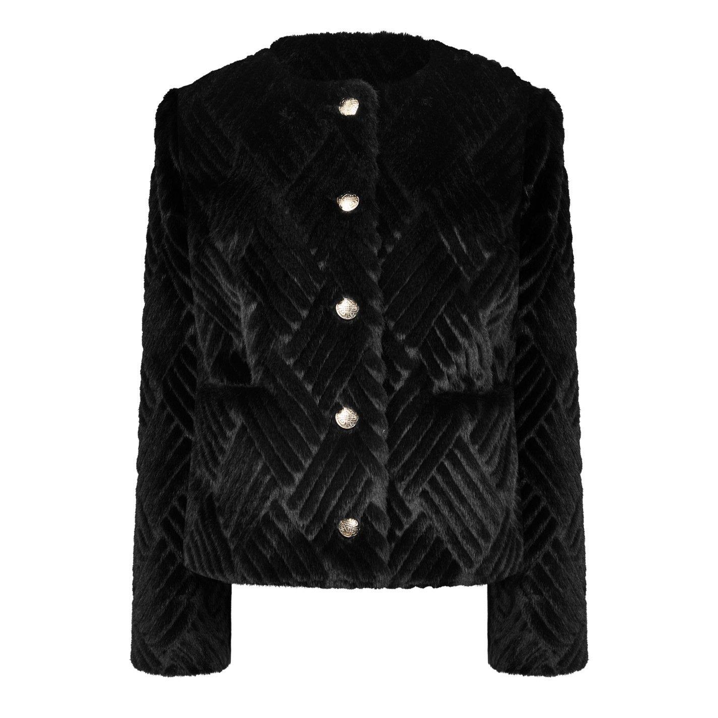 Negro - Biba - Biba Clipped Faux Fur Jacket - 4