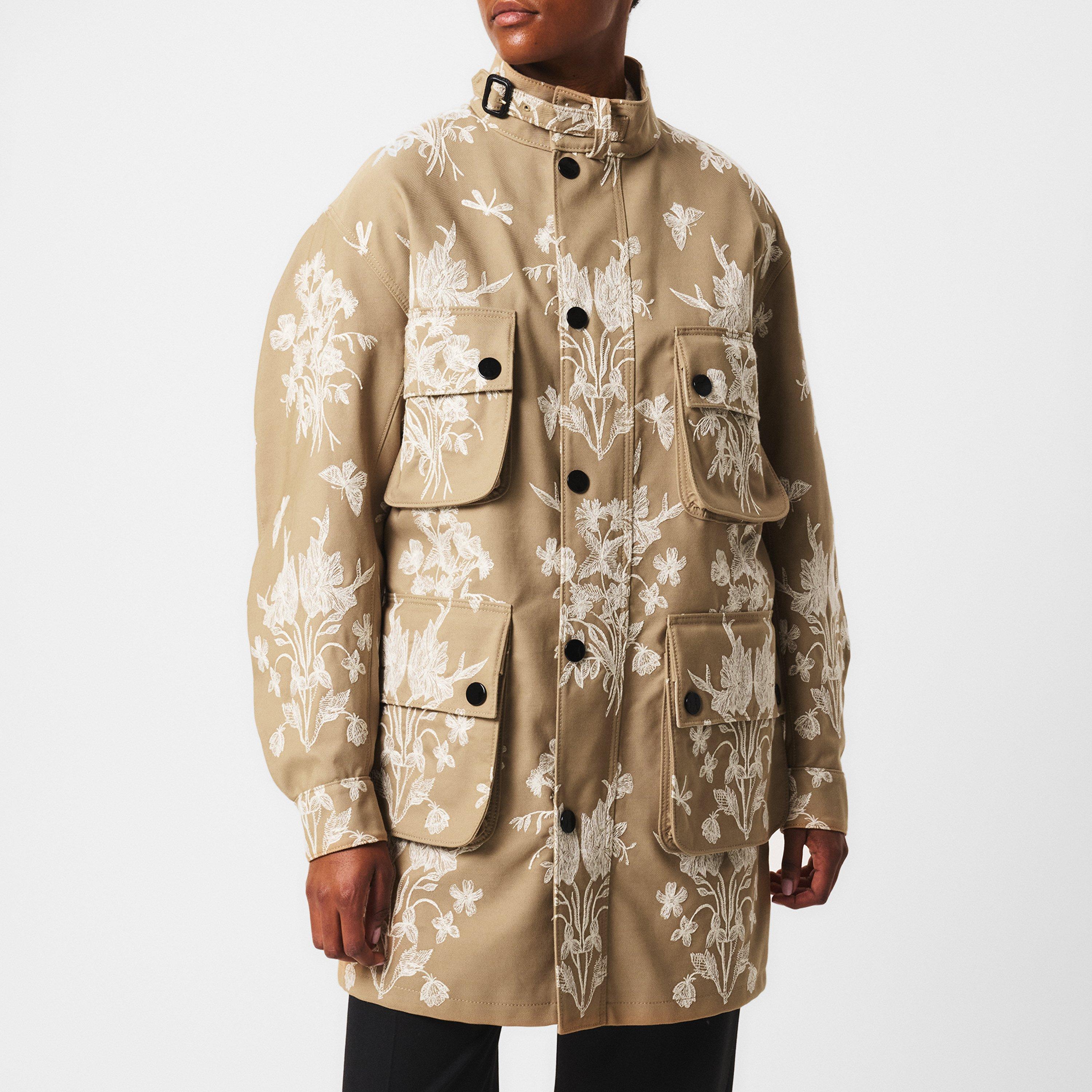 Moro/Red - Giambattista Valli - Floral Embroidered Parka - 3