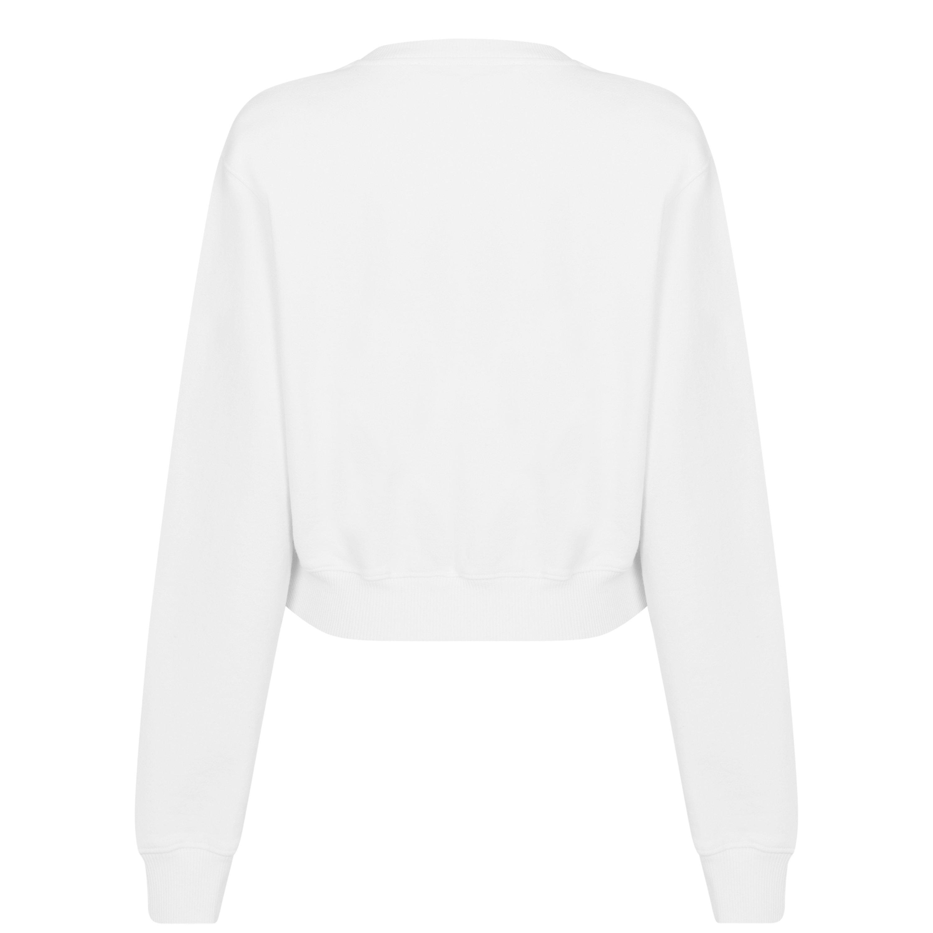 White 0110 - Off White - Women's Stamp Cotton Long Sleeve Crew Sweatshirt - 2