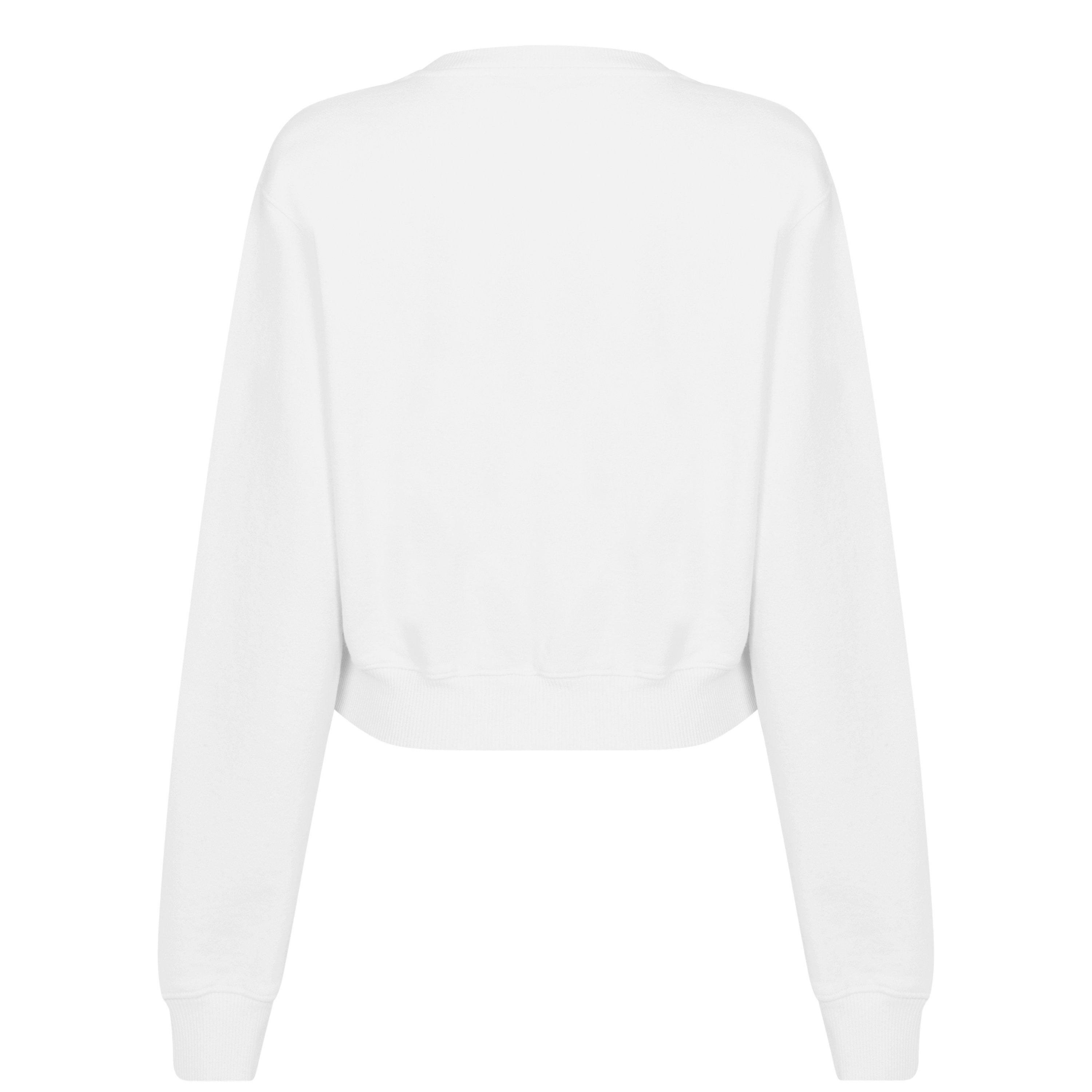 White 0110 - Off White - Women's Stamp Cotton Long Sleeve Crew Sweatshirt - 8