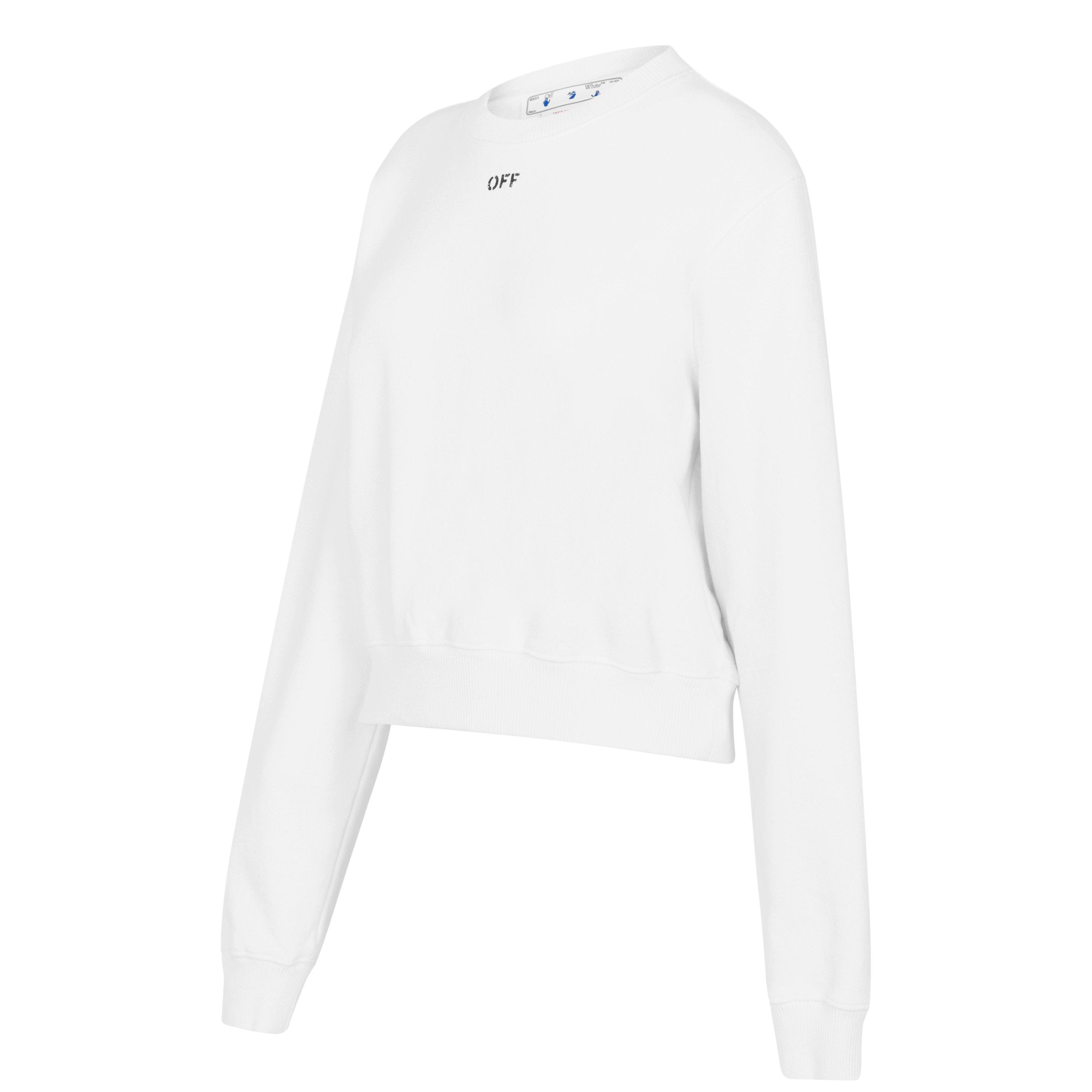 White 0110 - Off White - Women's Stamp Cotton Long Sleeve Crew Sweatshirt - 9