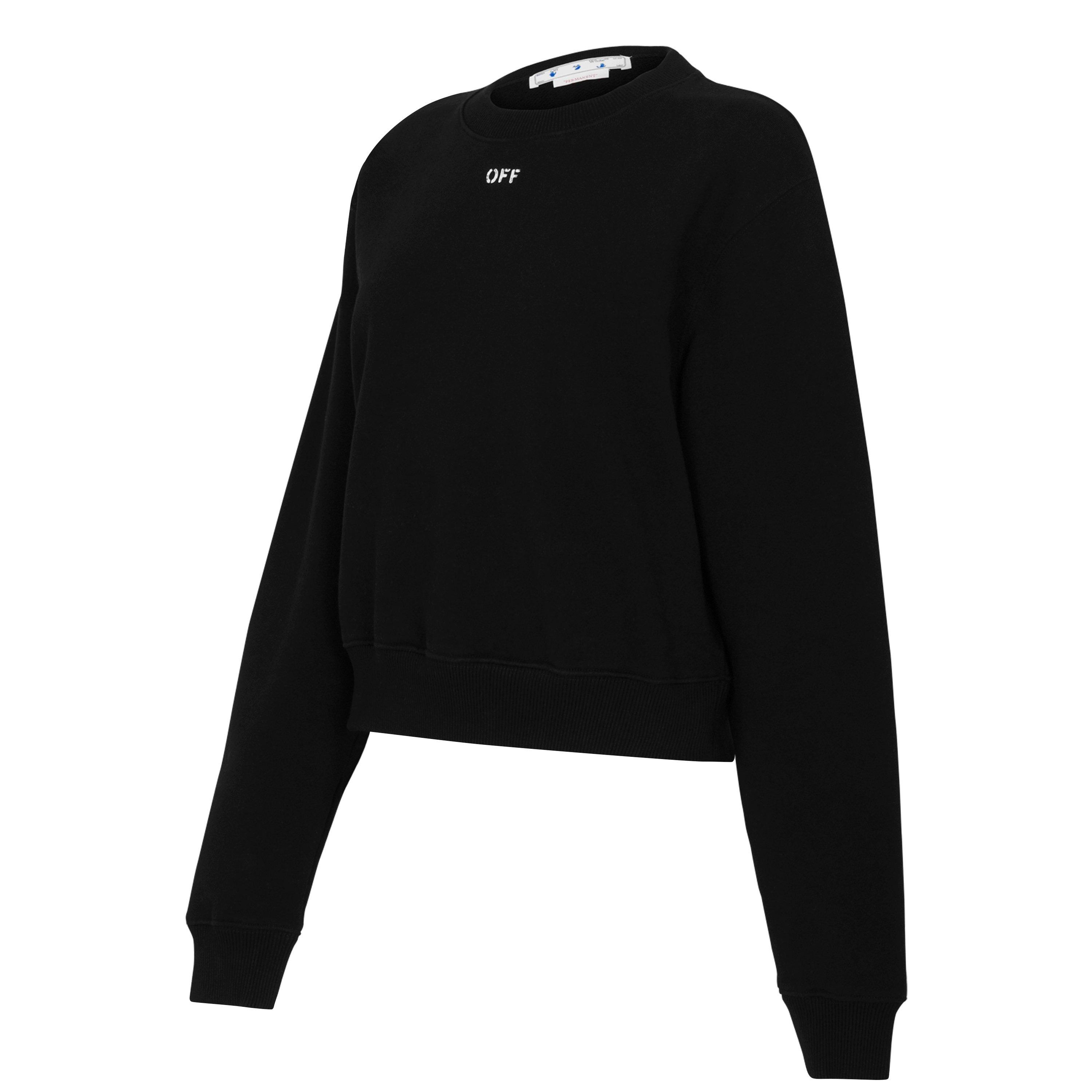 Black 1001 - Off White - Women's Stamp Crew Sweatshirt, OFF Stamp Printed - 6