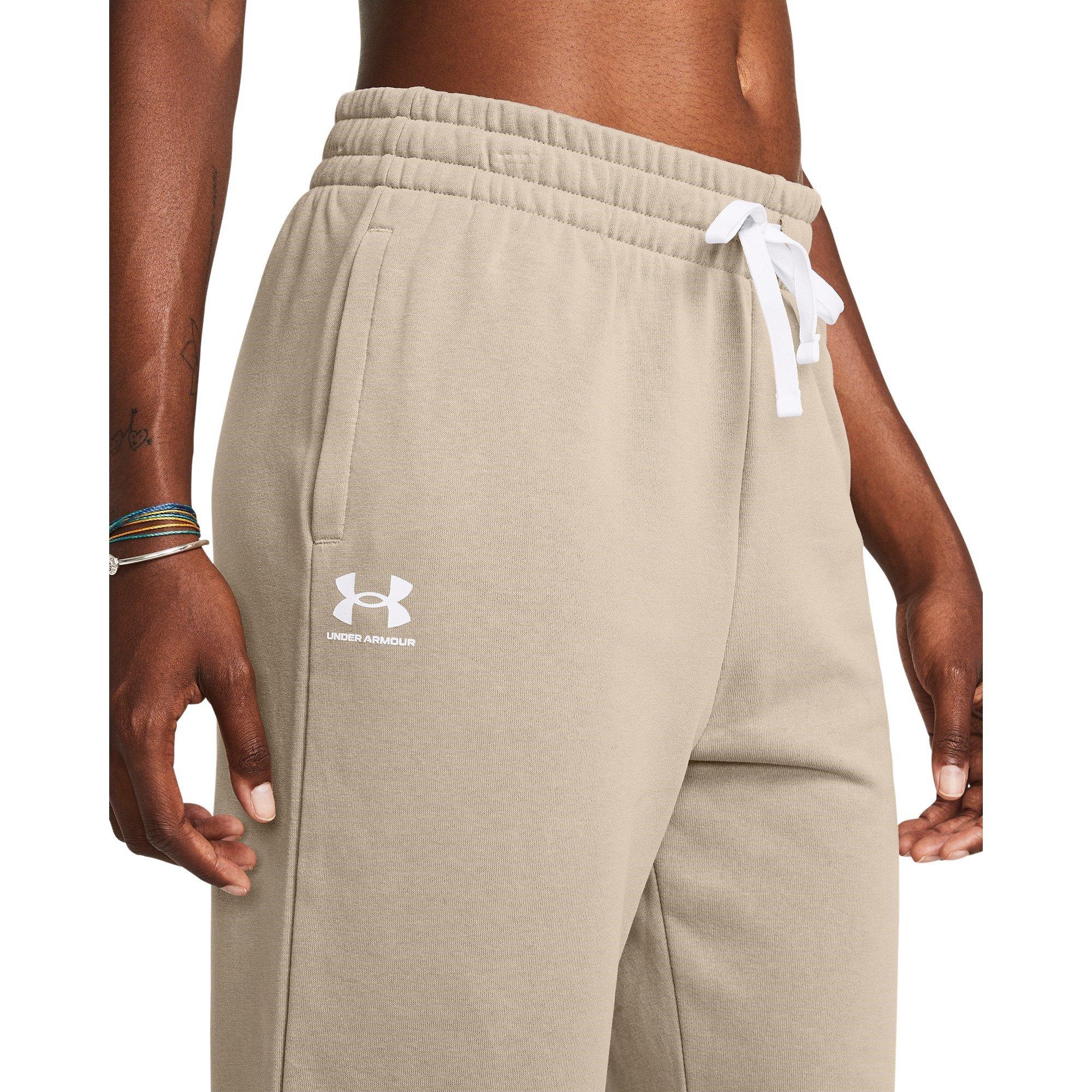 TimberWolf/Wht - Under Armour - Rival Terry Jogger - 5