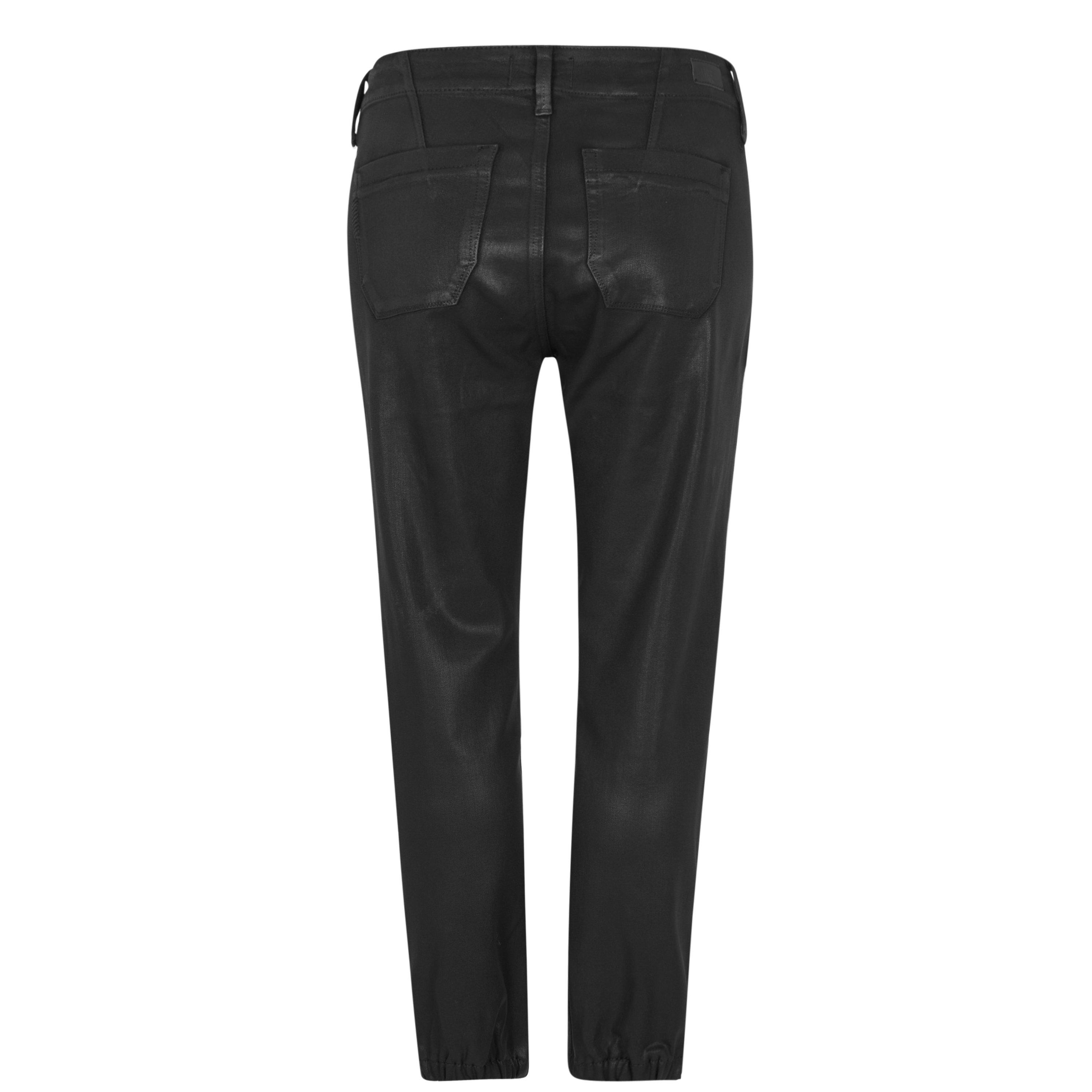 Black Fog Luxe - Paige - Women's Mayslie High Waisted Cotton Elasticated Cuffs Tapered Trousers - 8