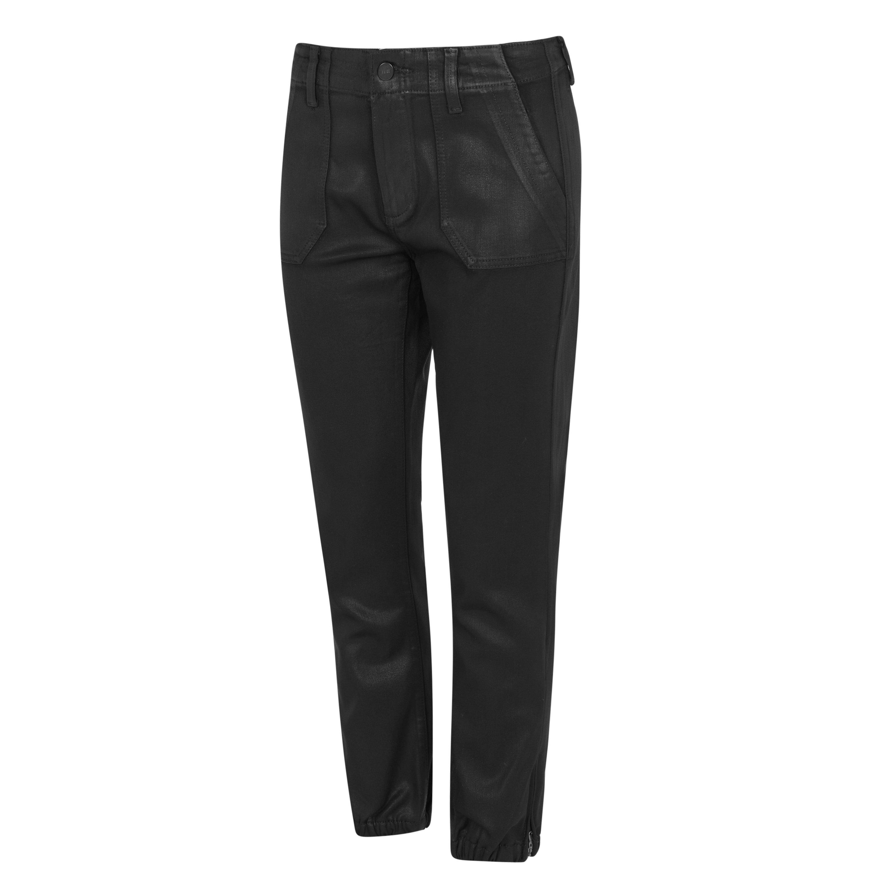 Black Fog Luxe - Paige - Women's Mayslie High Waisted Cotton Elasticated Cuffs Tapered Trousers - 9
