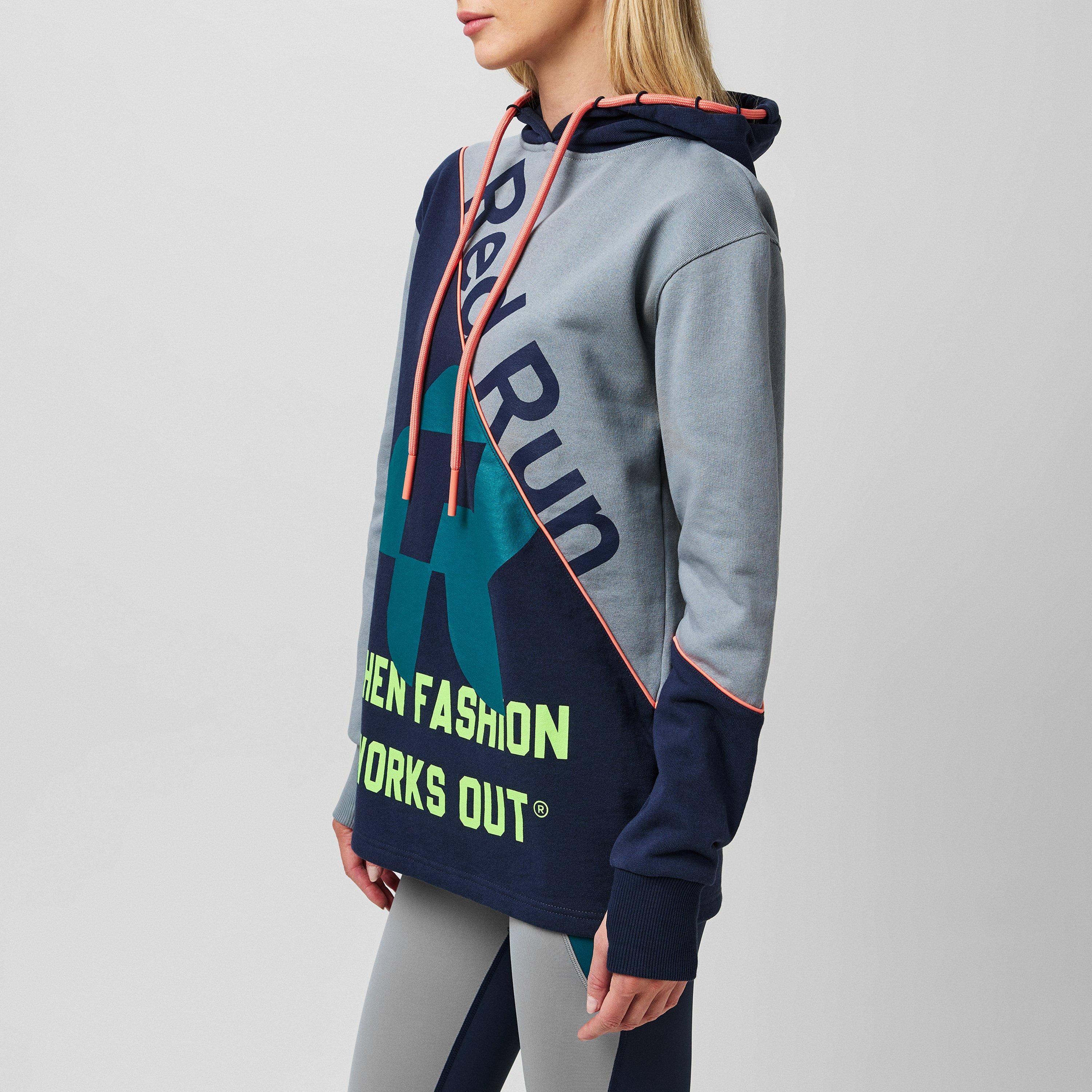 Navy Urban - Red Run - Long Line Hoodie - 2