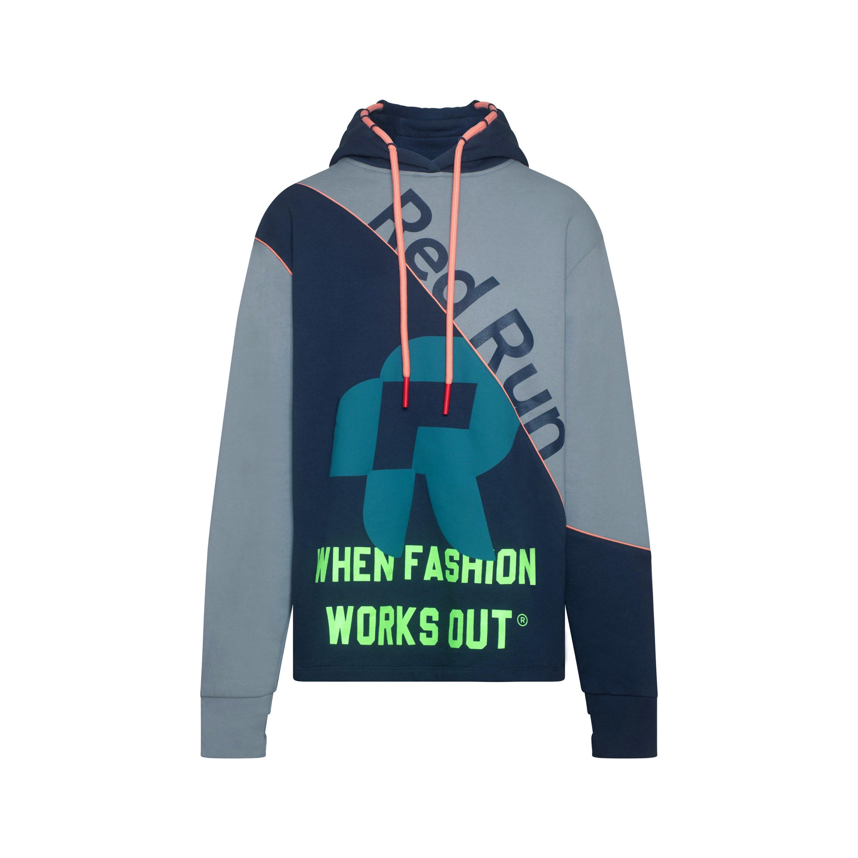 Navy Urban - Red Run - Long Line Hoodie - 5