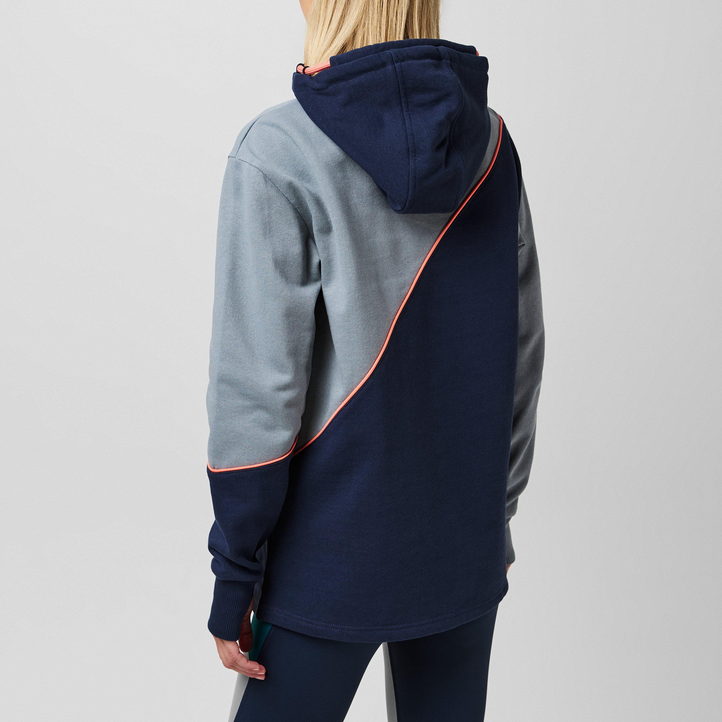 Navy Urban - Red Run - Long Line Hoodie - 3