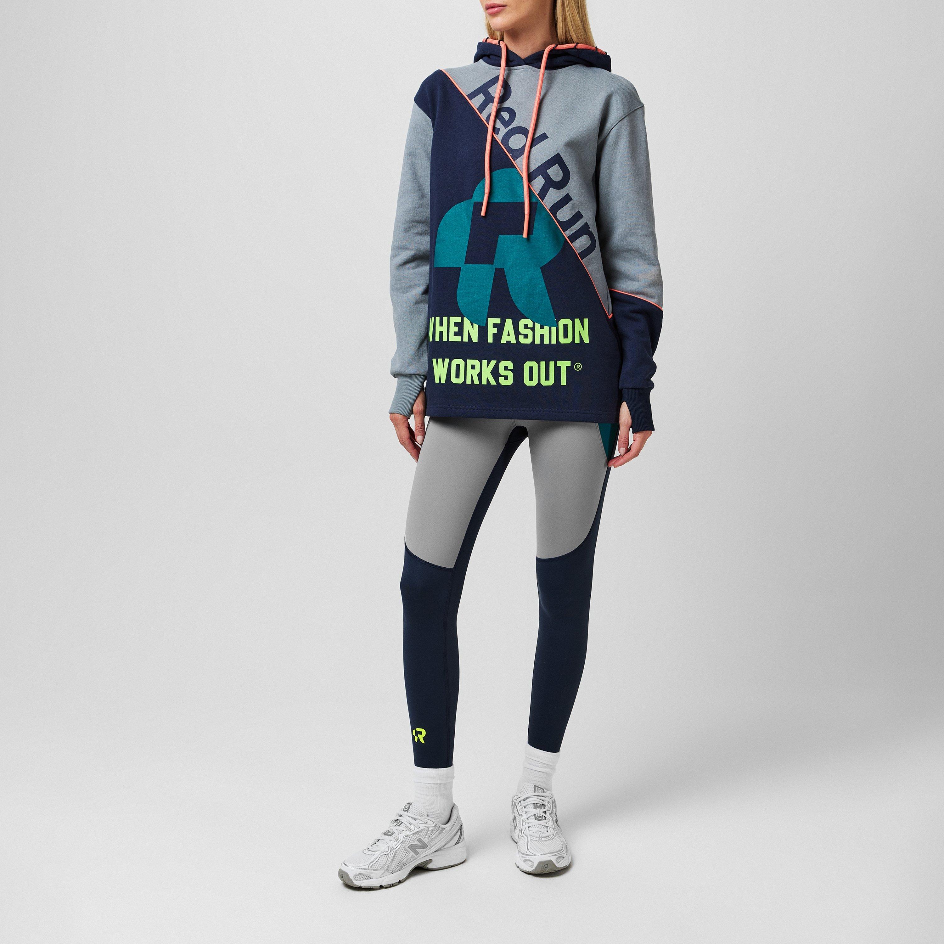 Navy Urban - Red Run - Long Line Hoodie - 4