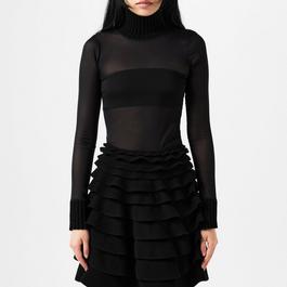 Valentino Sheer Polo Neck Top