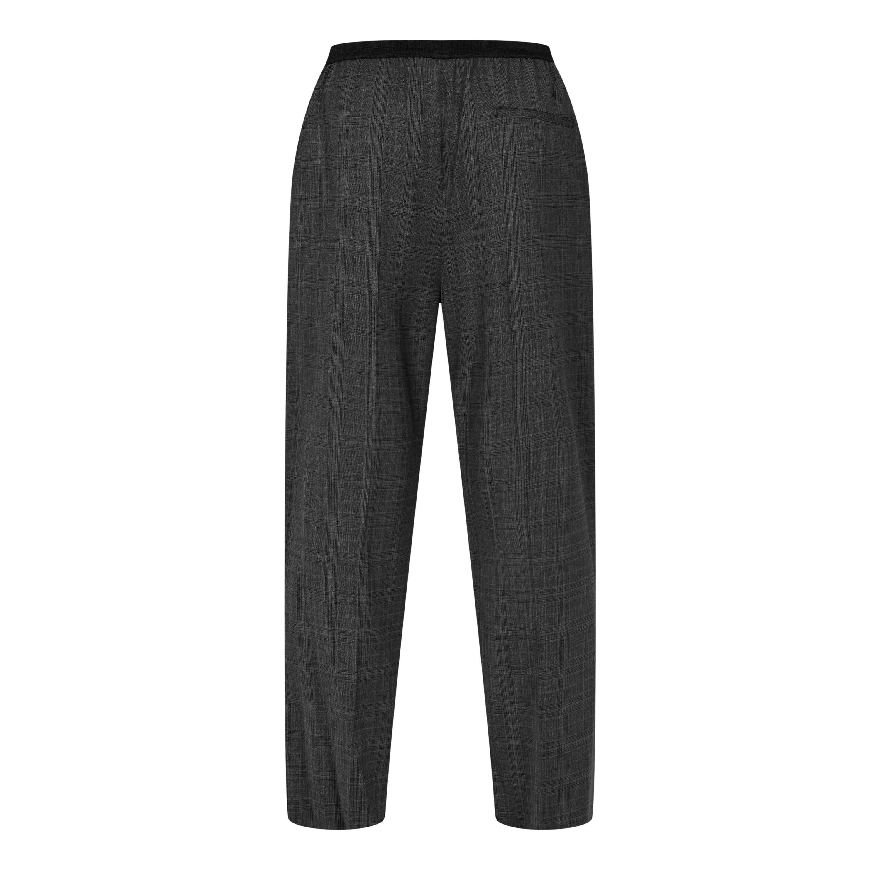 Grey Check - Balenciaga - Men's Elastic Wide Leg Trousers - 2