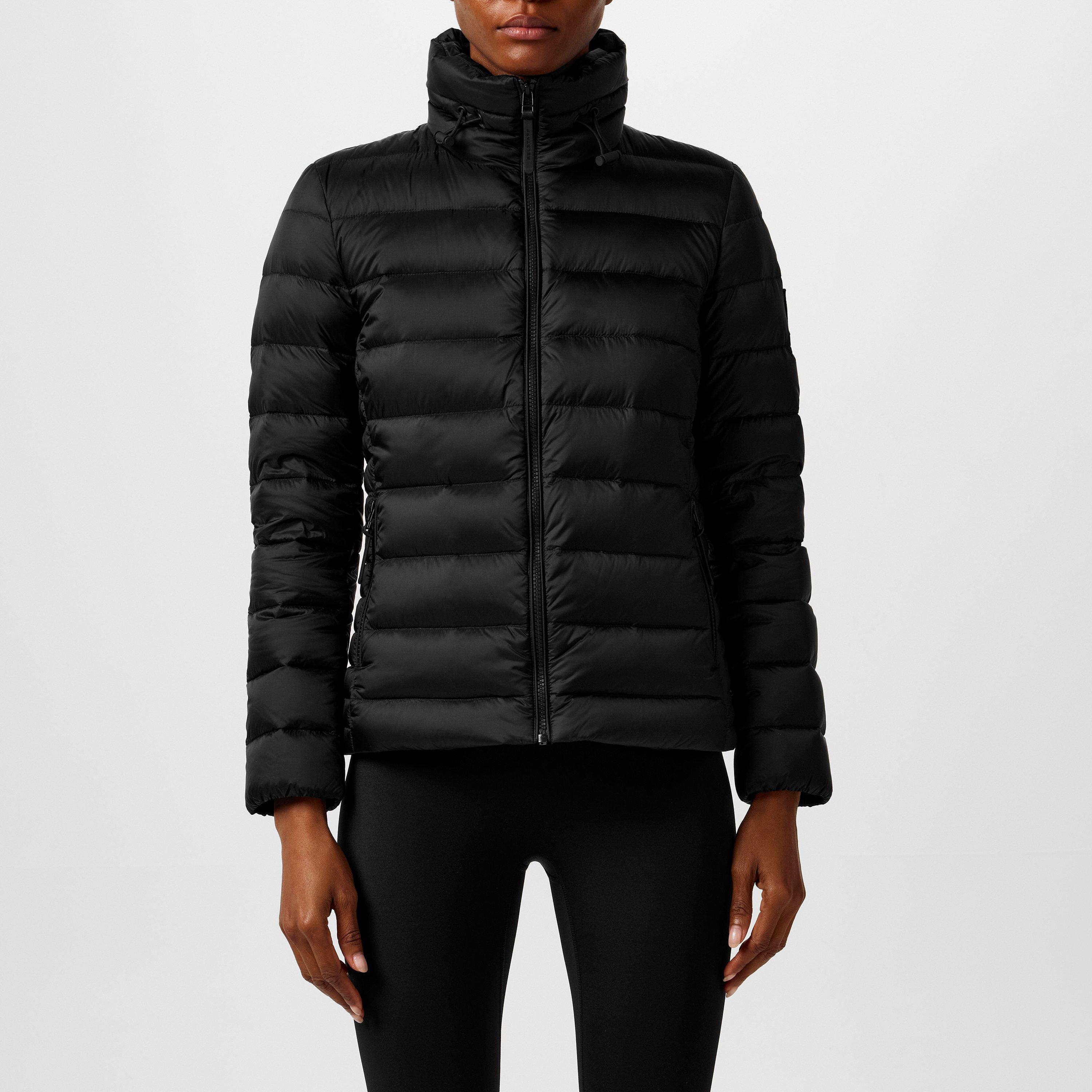 Black - Belstaff - Women's Lift Water and Wind Resistant Long Sleeve Funnel Neck Short Puffer Jacket - 1
