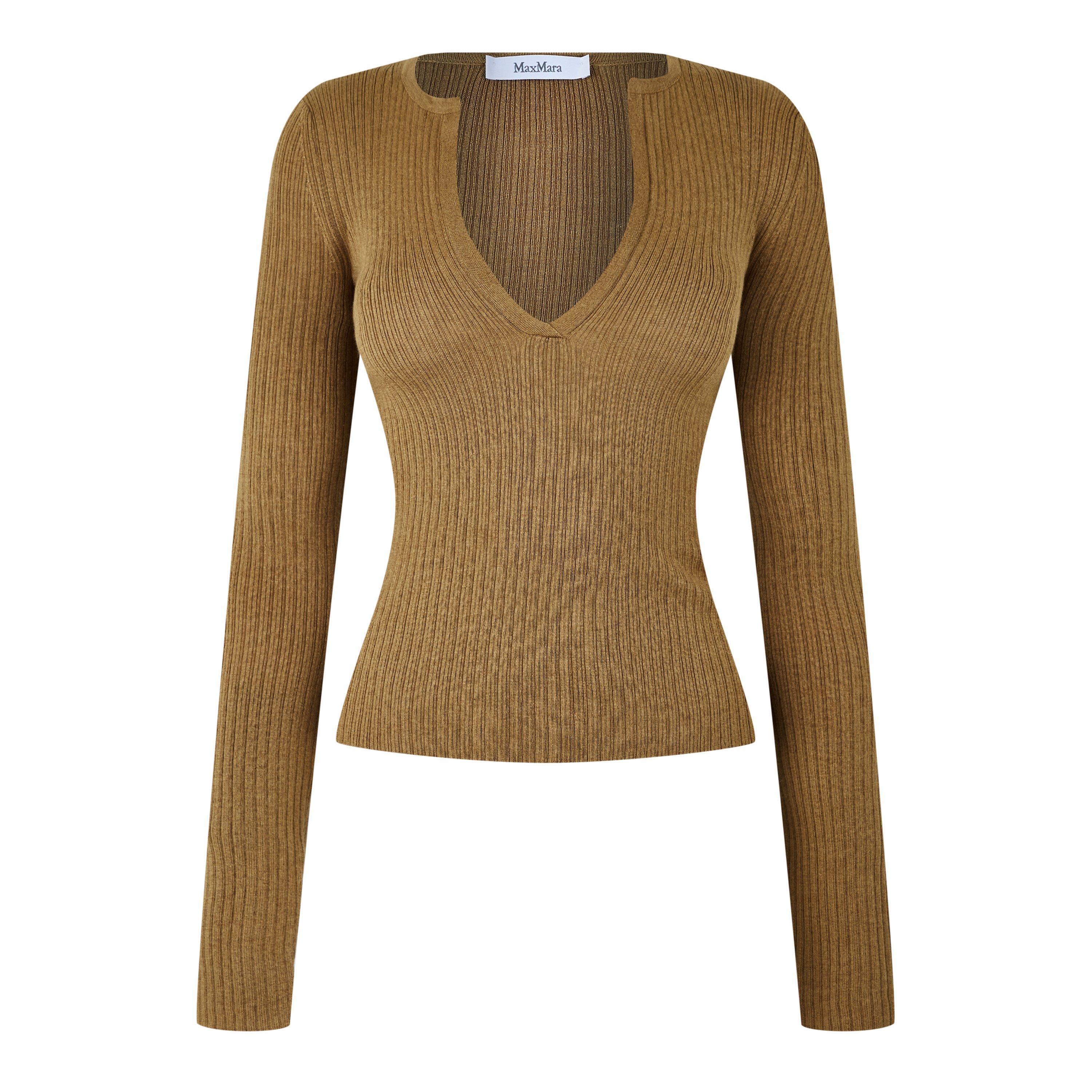 Camel - Max Mara - Urlo Long Sleeve Knit Top - 5