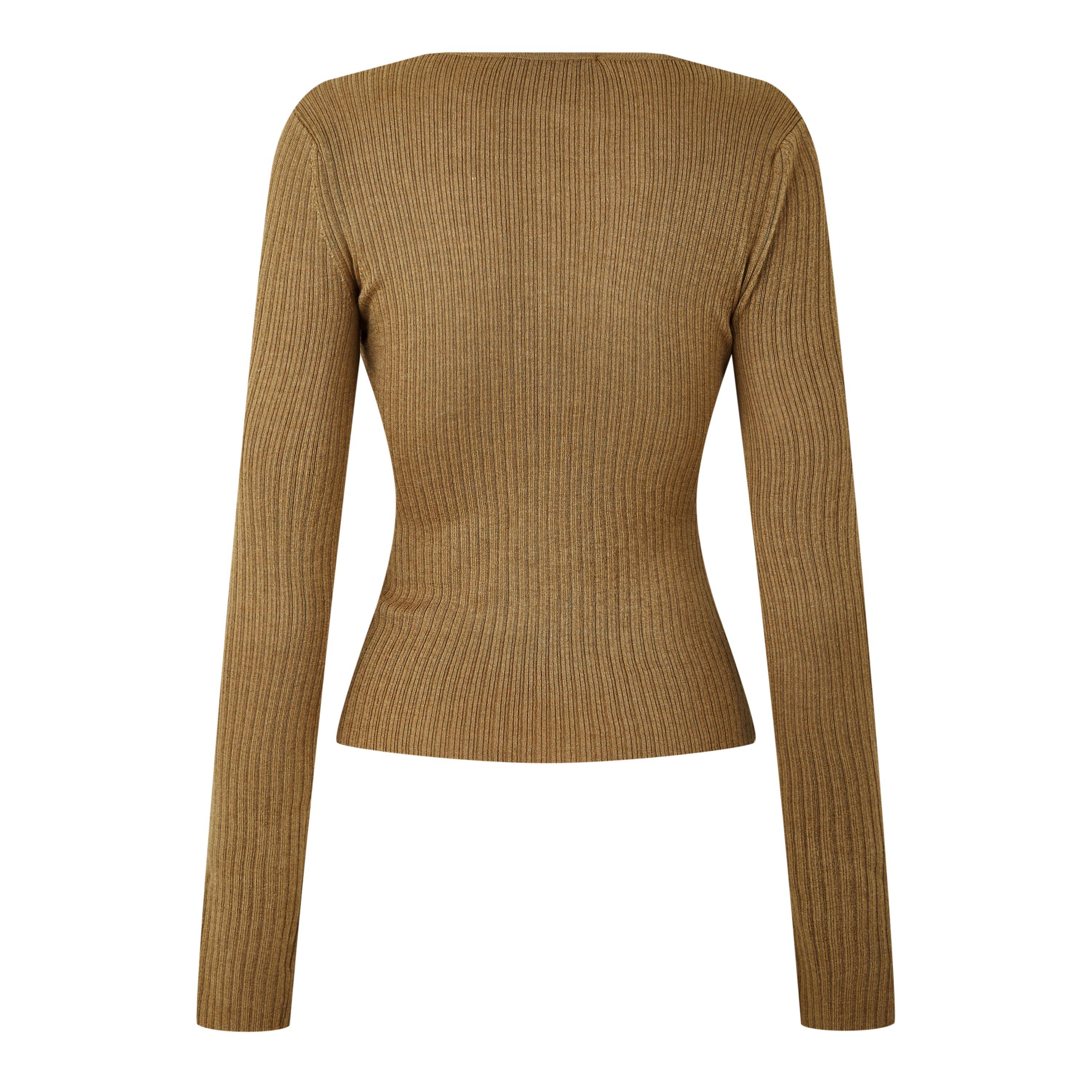 Camel - Max Mara - Urlo Long Sleeve Knit Top - 6