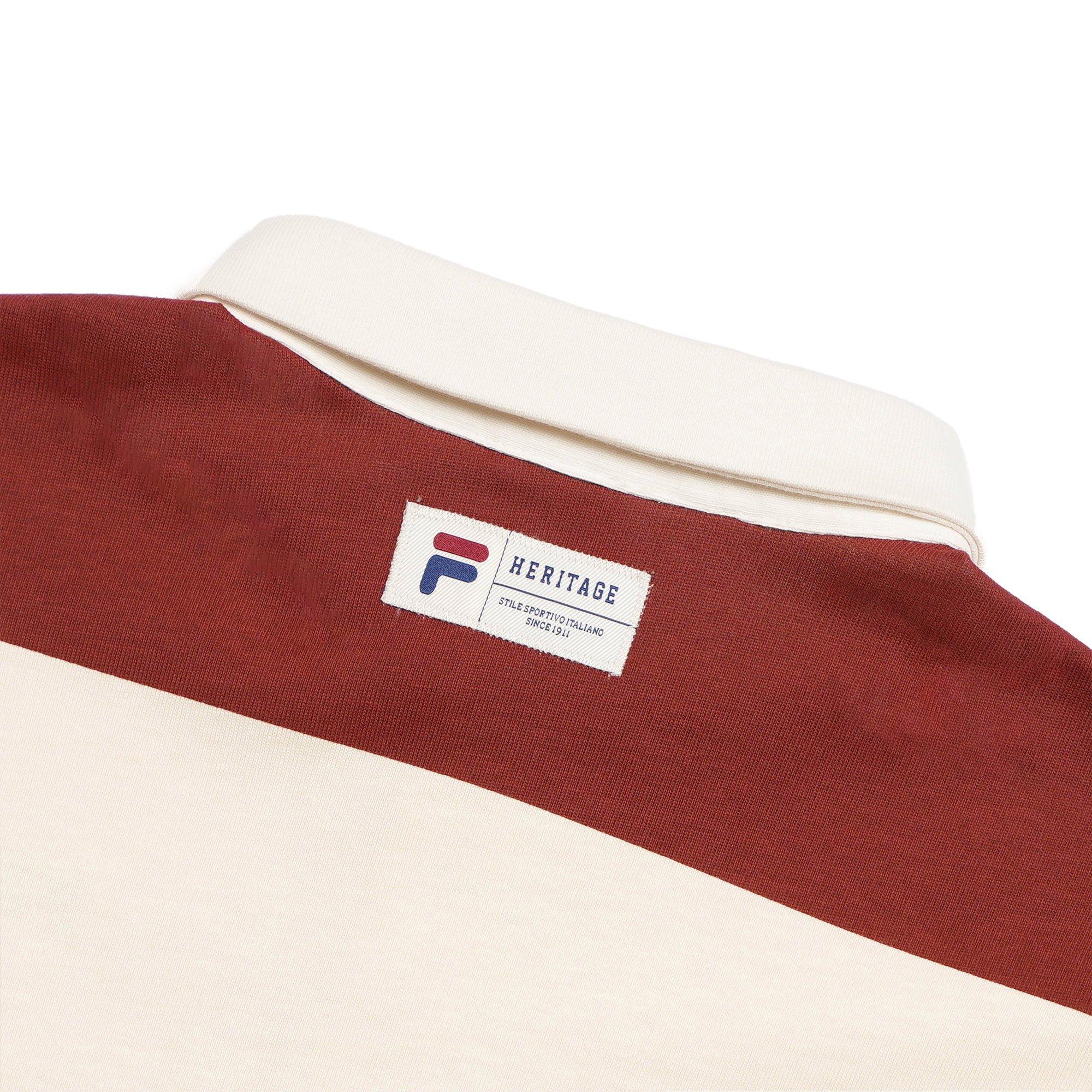 Brown - Fila - New Original Stripe Womens Cropped Polo Shirt - 4
