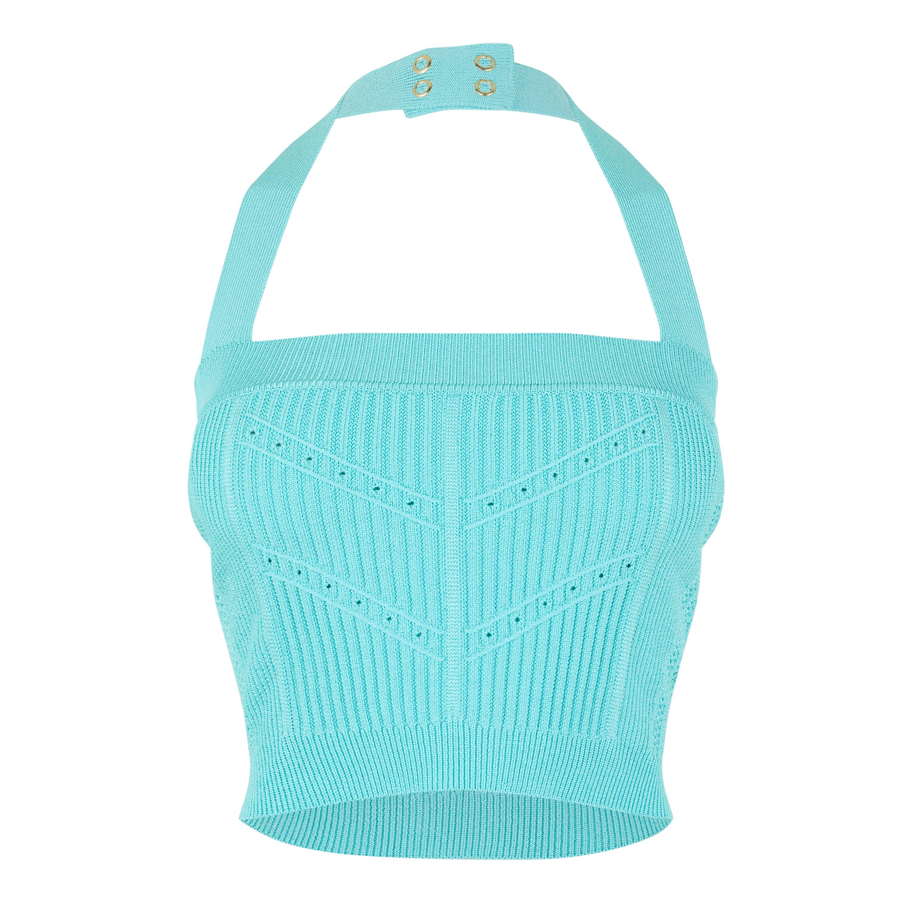 Menthe - Balmain - Halterneck Knitted Top - 5