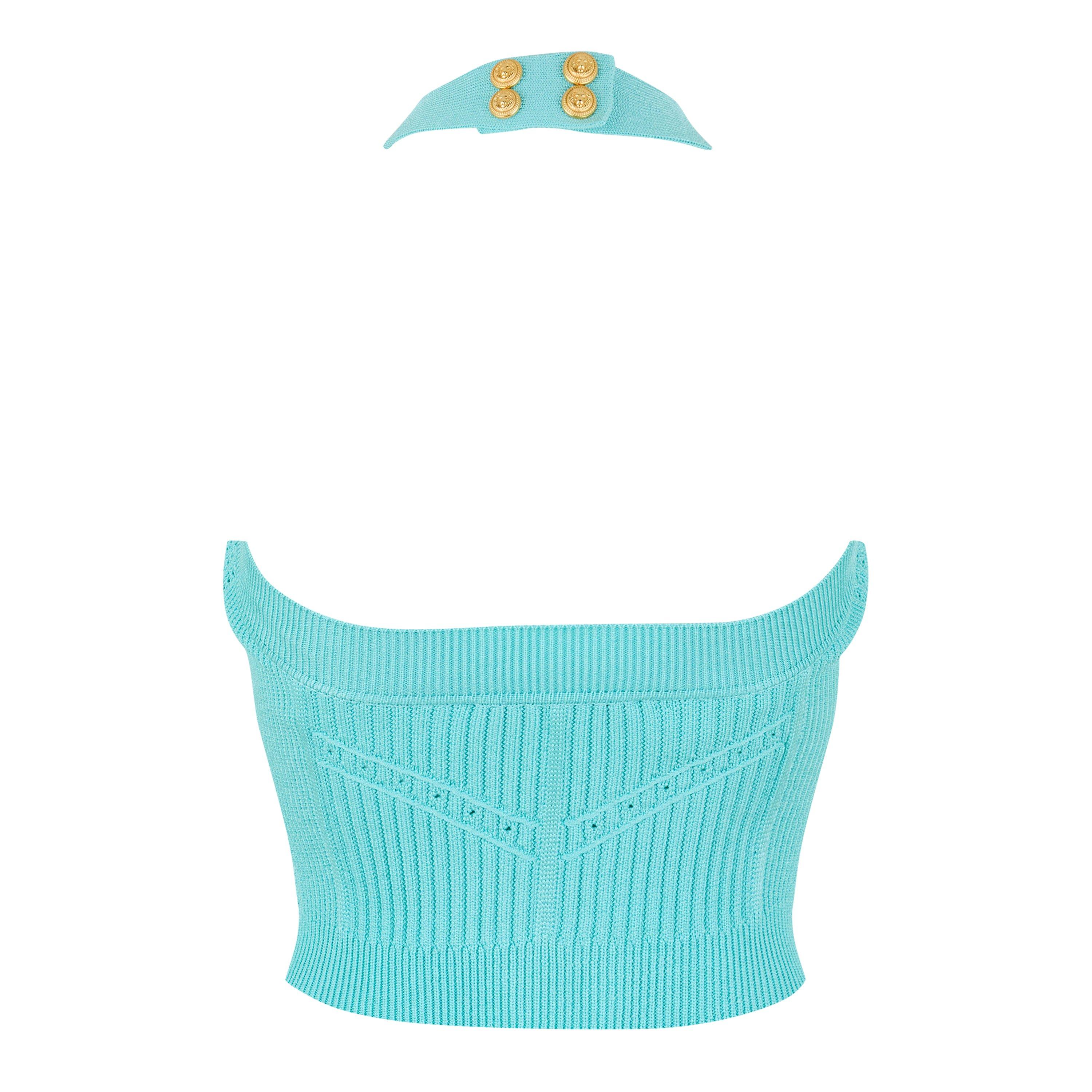 Menthe - Balmain - Halterneck Knitted Top - 6