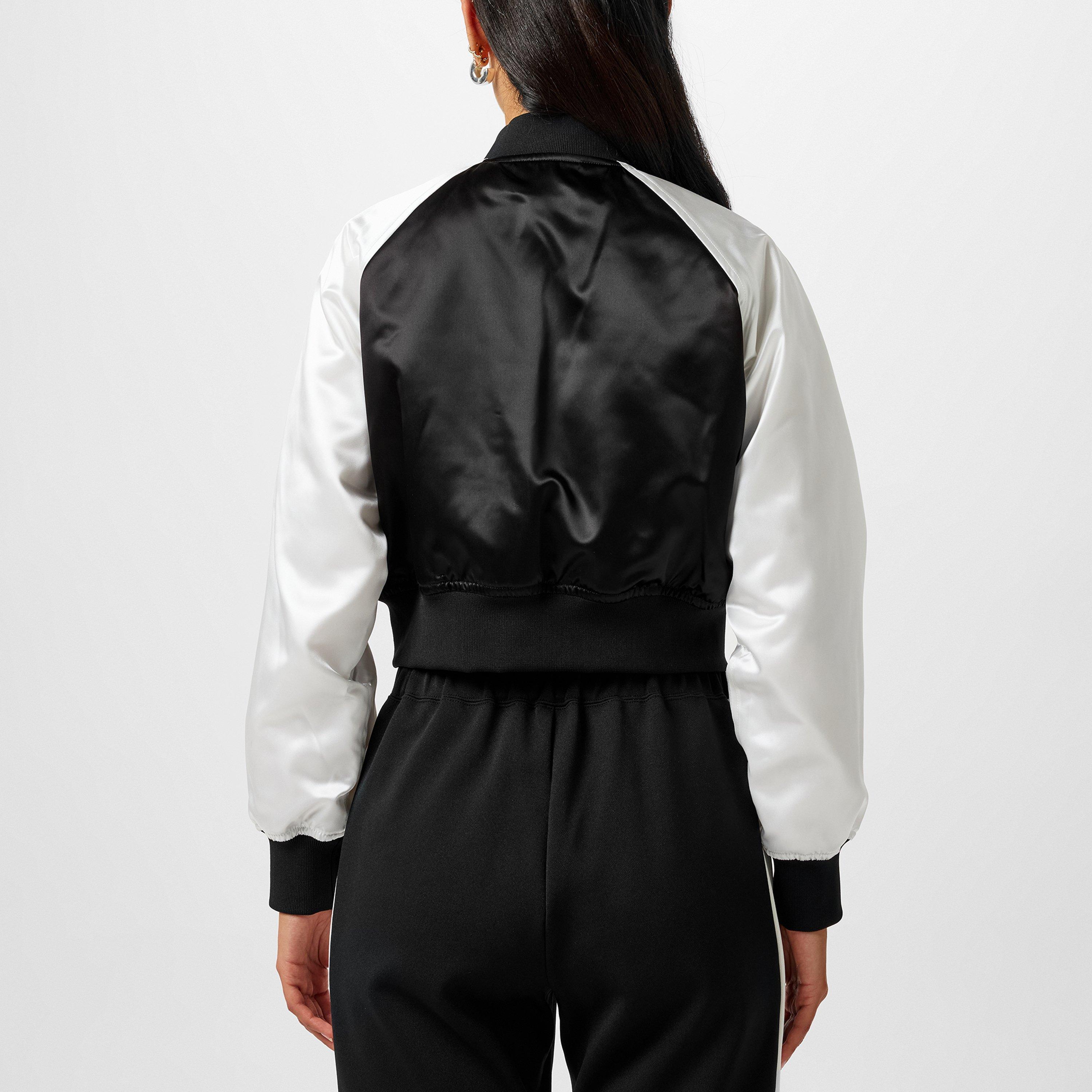 Black/White - Comme des Garcons Girl - Women's Bow Cropped Long Sleeve Bomber Jacket - 3