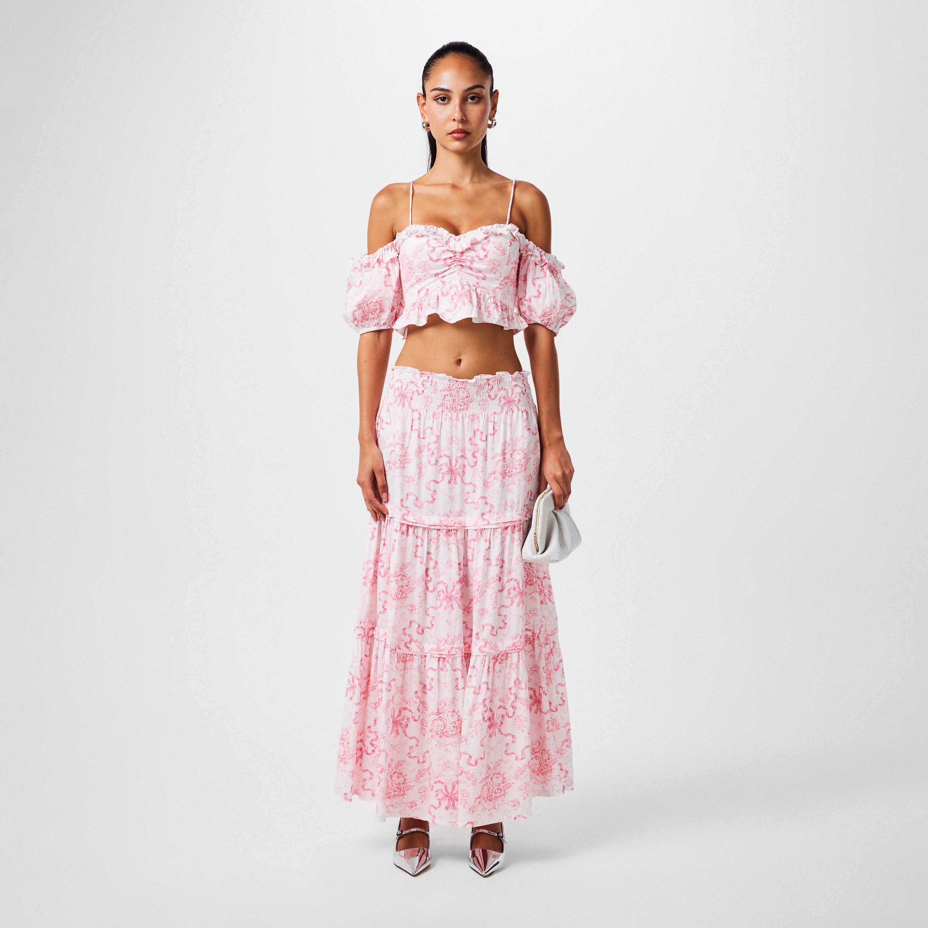 Bubblegum Blast - LoveshackFancy - Women's Amille Off-Shoulder Top - 4