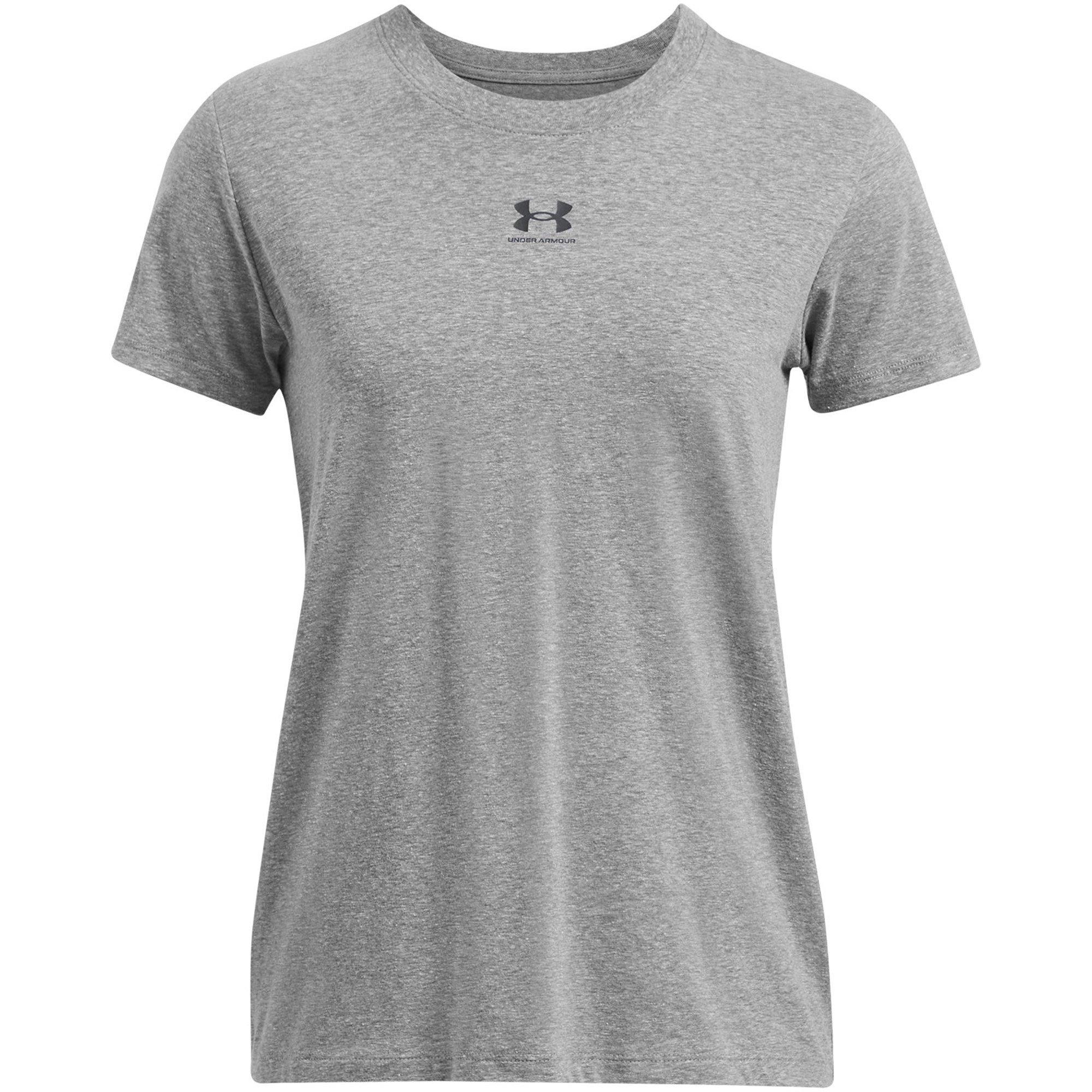 C Rock/Black - Under Armour - Women's Rival Core Short-Sleeve Oversized T-Shirt - 1