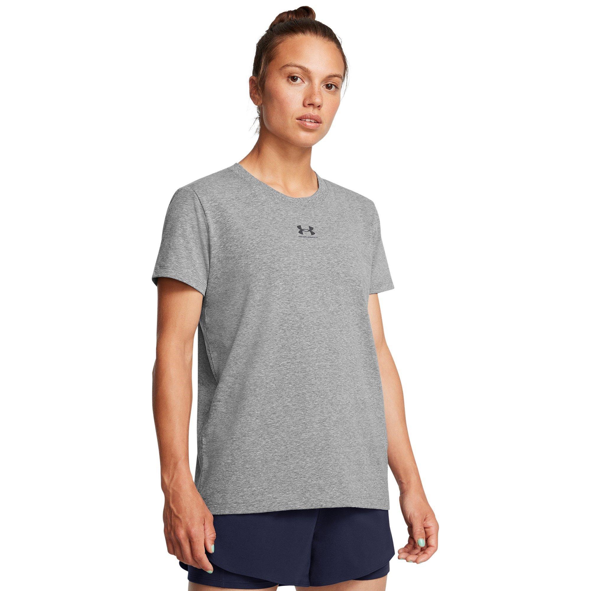 C Rock/Schwarz - Under Armour - Women's Rival Core Short-Sleeve Oversized T-Shirt - 3