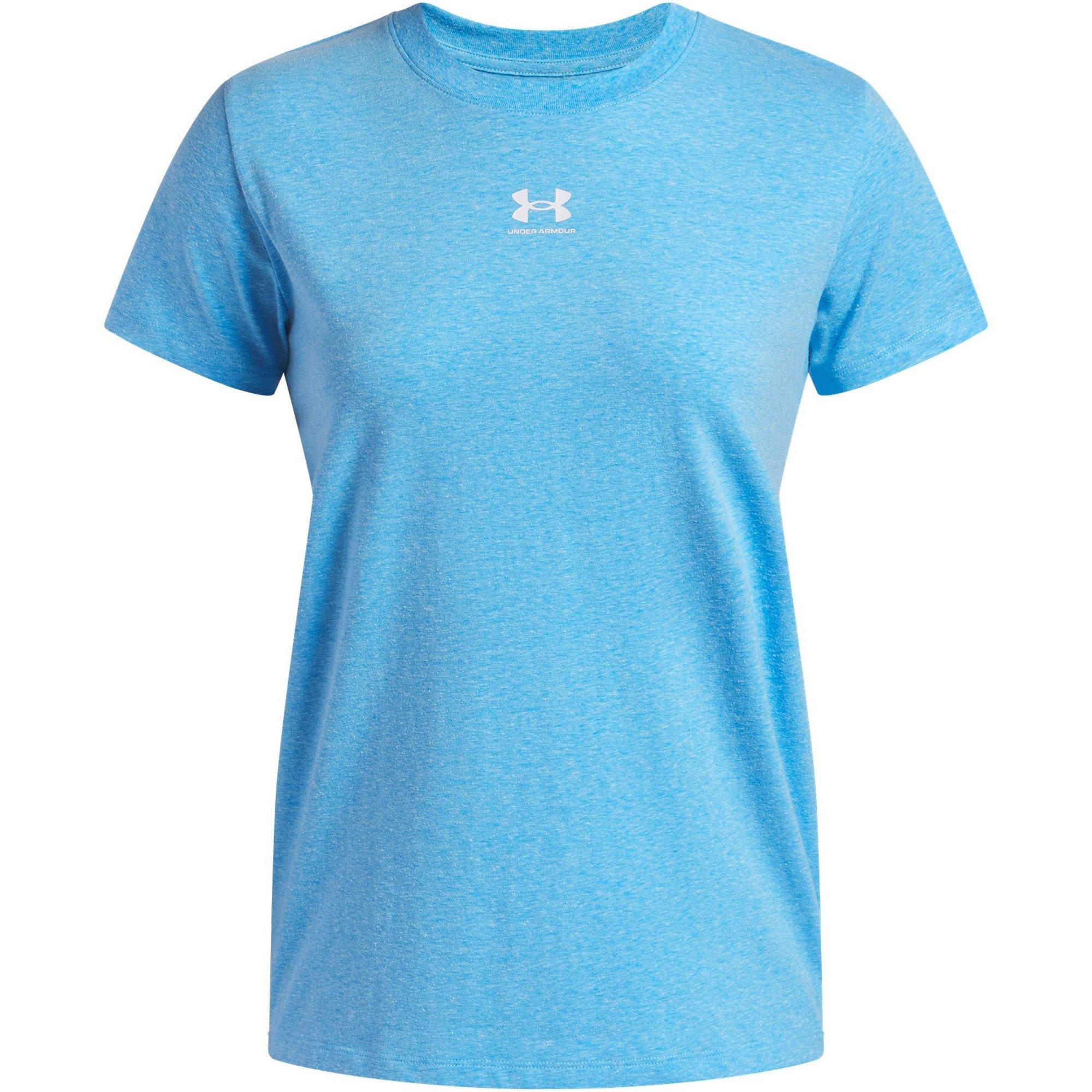Under Armour Women's Rival Core Short-Sleeve Oversized T-Shirt - Ether Blue/Wht - 10 (S)
