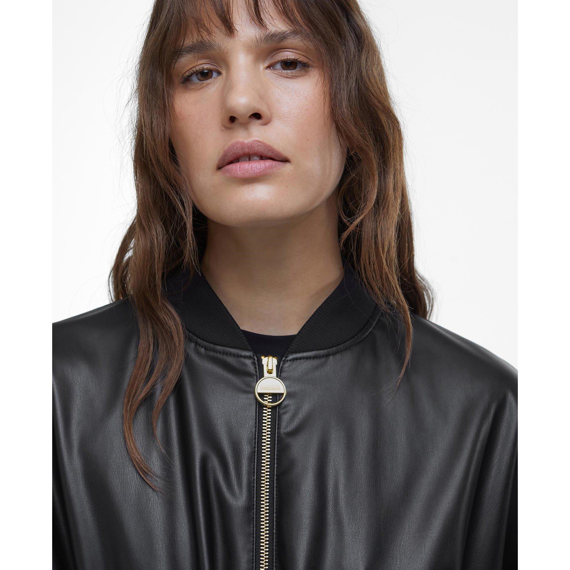 Black - Barbour International - Women's Riley Leather Long Sleeve Parka - 5