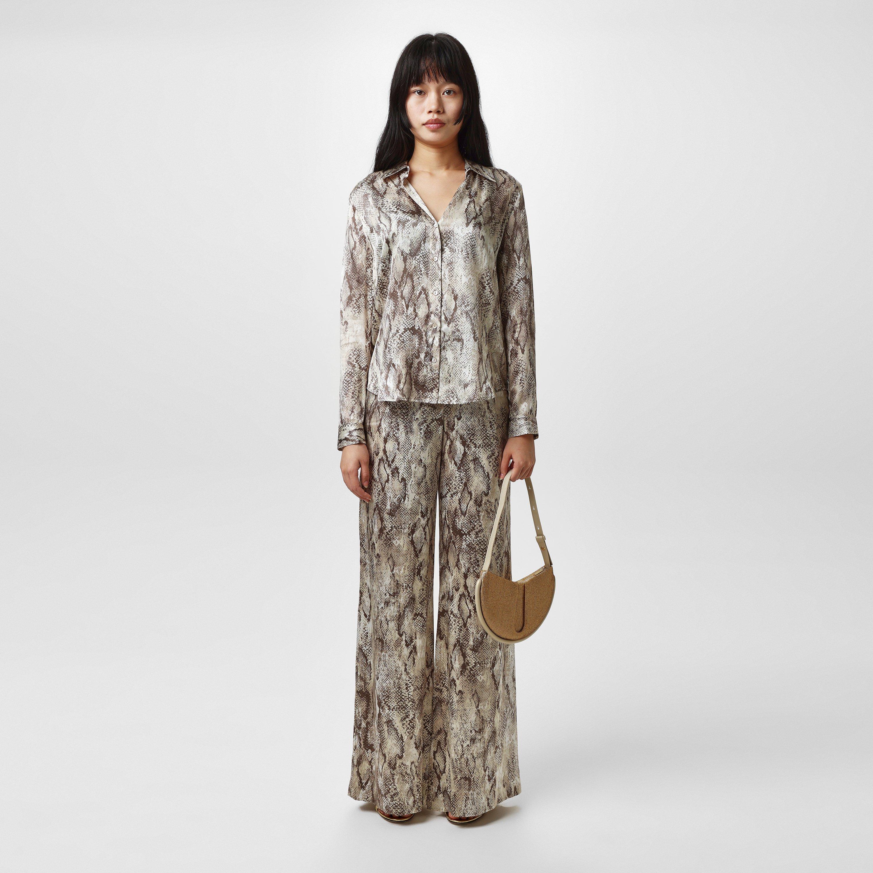 Tan Snake - LAgence - Women's Pilar Wide Leg Trousers - 4